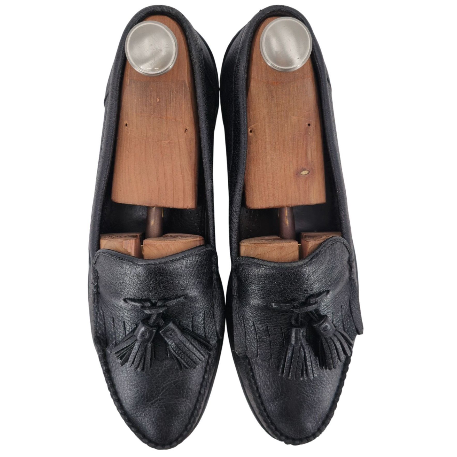 Bragano × Cole Haan Vintage Bragano Cole Haan Black Pebble Grain Tassel Loafers Size US 11.5 / EU 44-45 - 2 Thumbnail