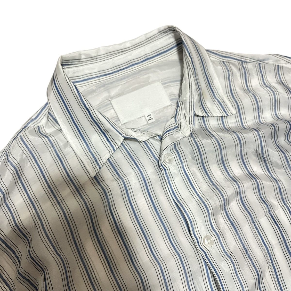 Maison Margiela SS20 Maison Margiela see through striped button ups shirt Size US XL / EU 56 / 4 - 2 Thumbnail