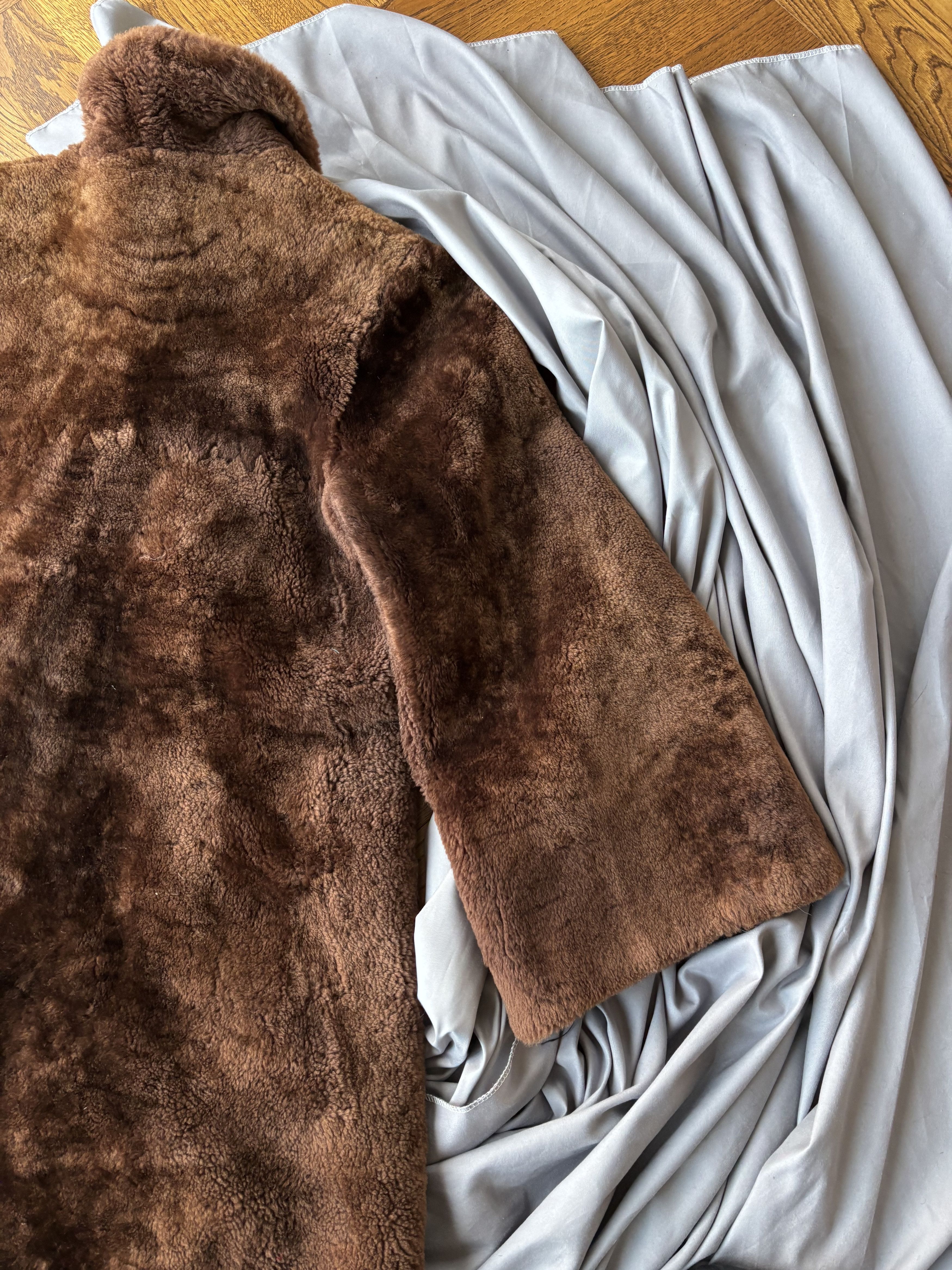 Vintage 1950s Fur Coat Vintage Sheared Beaver Long Trench Overcoat Size US XS / EU 42 / 0 - 19 Thumbnail