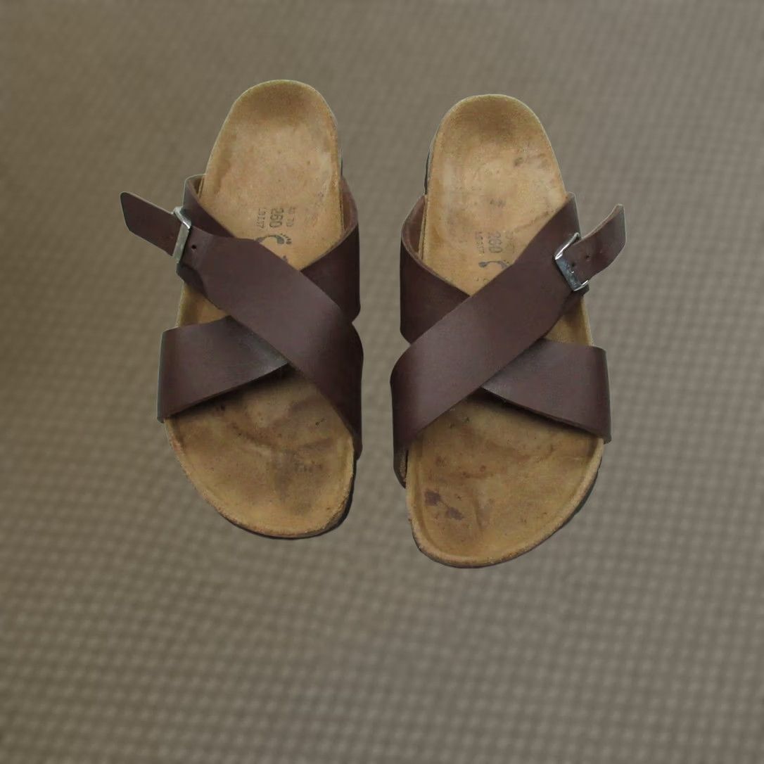 Birkenstock Birkenstock Betula Unisex Sandals Cross Strap Cork Footbed Brown Adjustable Buckle Slide Size ONE SIZE - 1 Thumbnail
