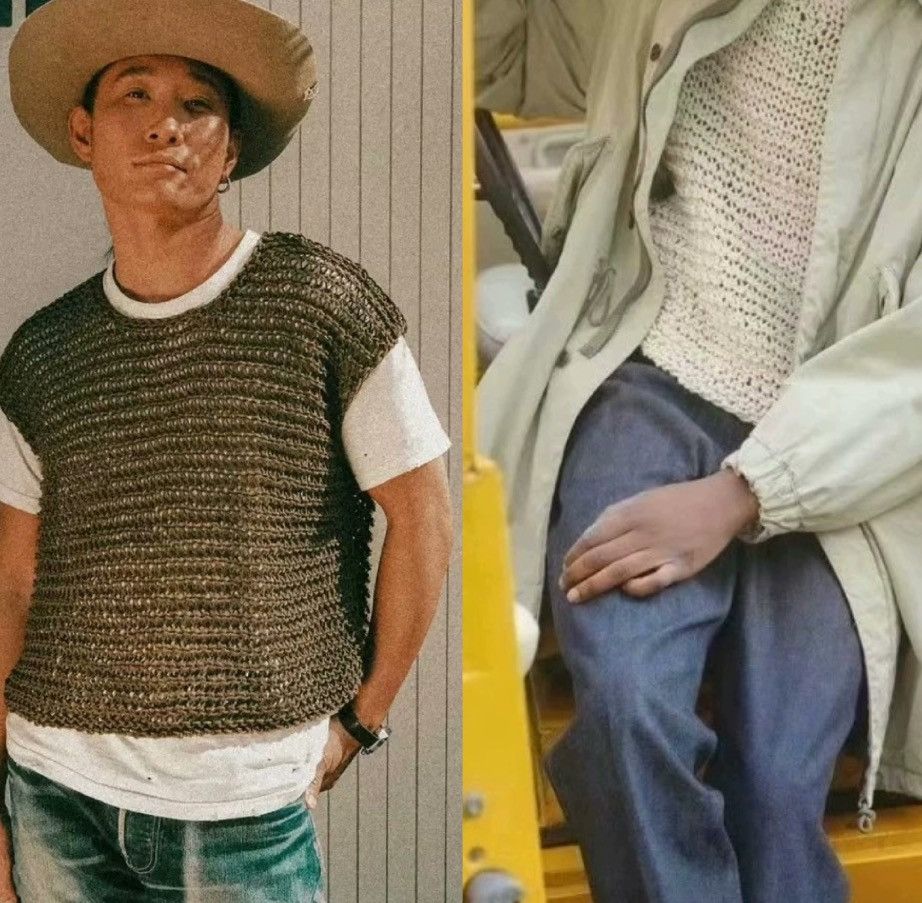 Visvim VISVIM 22SS LATTICE VEST HAND-KNIT Handmade K 2412-Nextarrow Size US XXL / EU 58 / 5 - 7 Thumbnail