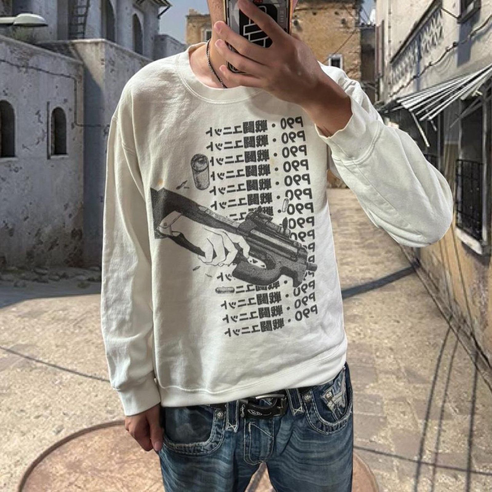 Other P90 white cotton sweater Size US M / EU 48-50 / 2 - 1 Thumbnail