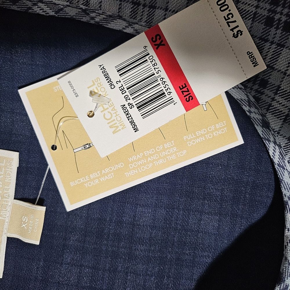Michael Kors NEW Michael Kors Belted Mixed Plaid Georgette Dress Handker Size XS / US 0-2 / IT 36-38 - 7 Thumbnail