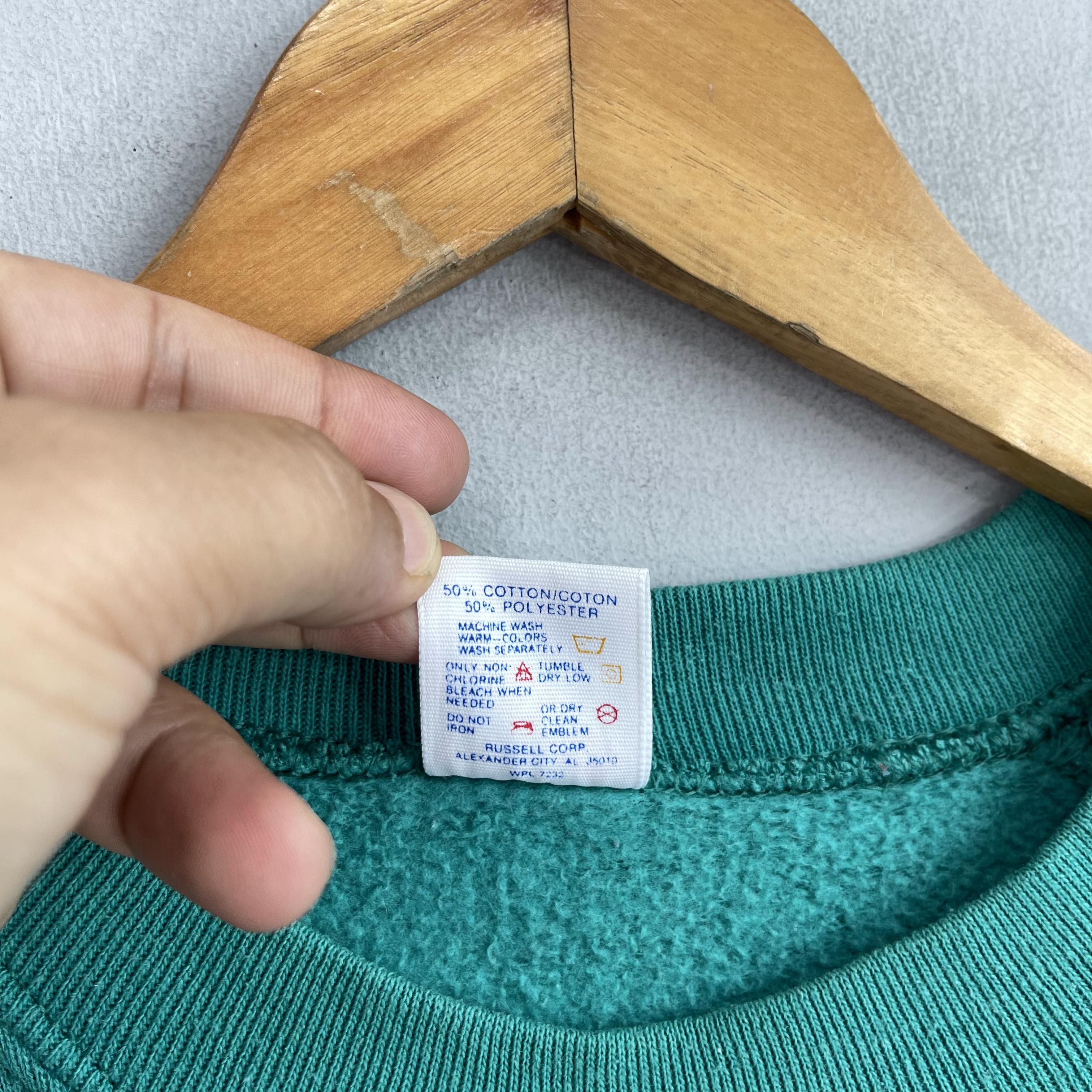 Jerzees × Vintage Vintage JERZEES Plain Green Crewneck Sweatshirt Size US XL / EU 56 / 4 - 5 Thumbnail