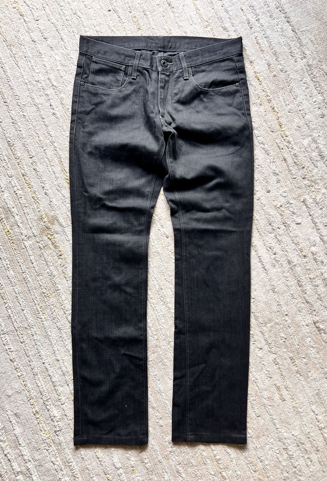 Black Barrett × Neil Barrett Black Barret Waxed Slim Tappered Denim Jeans Size US 31 - 2 Thumbnail