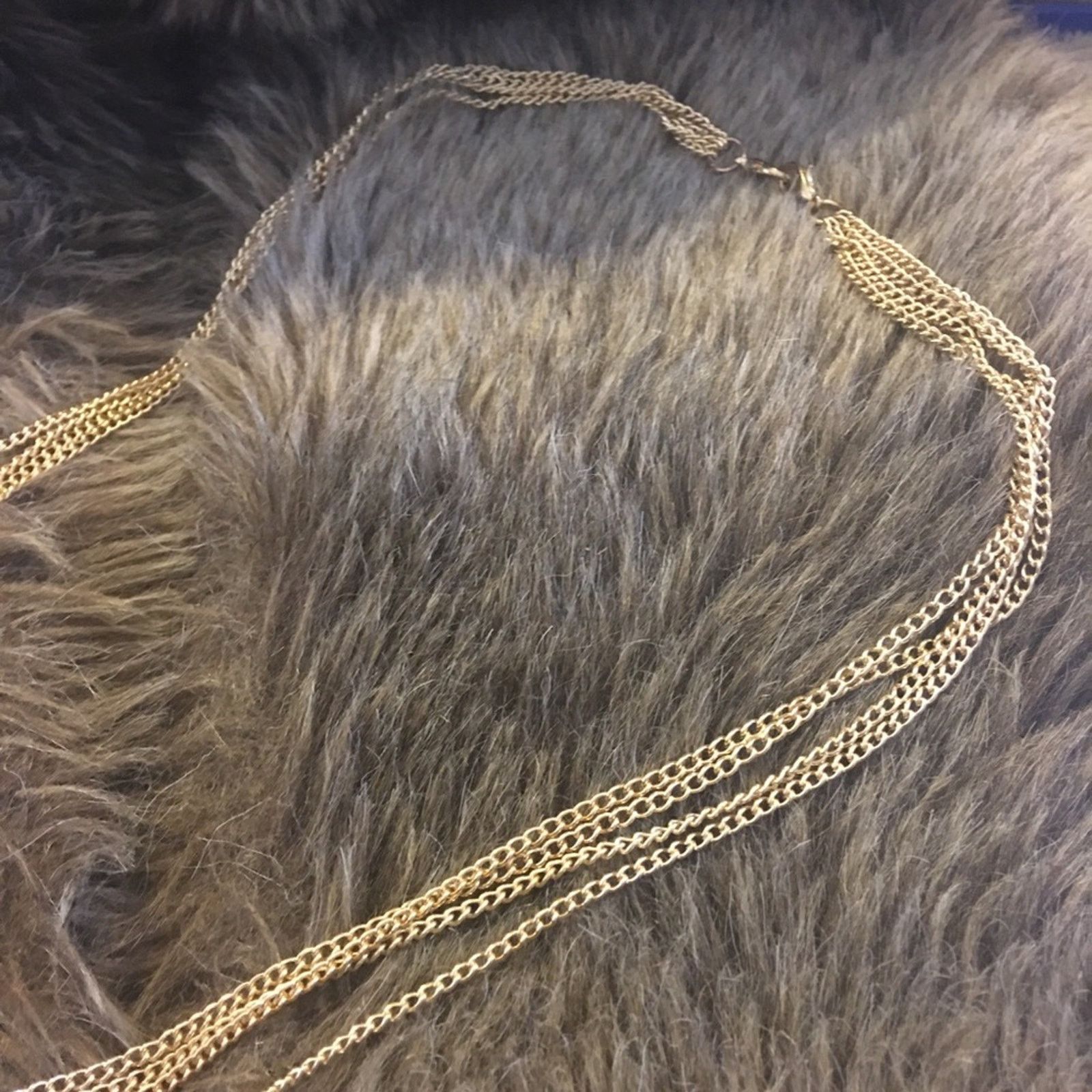 Jewelry Multi strand gold chain with faceted bead necklace Size ONE SIZE - 8 Thumbnail