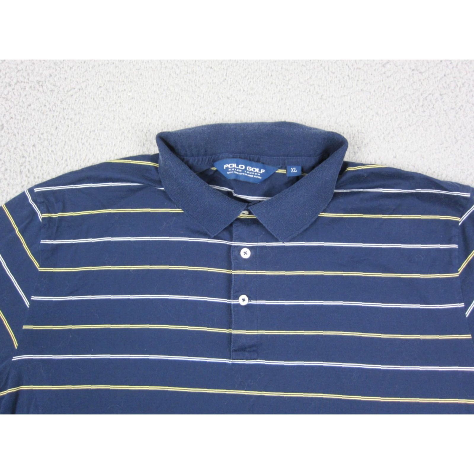 Ralph Lauren Polo Ralph Lauren Polo Shirt XL Blue Striped 80s 90s Golf Rugby Men Shirt Logo SS Spread Collar Vintage? Size US XL / EU 56 / 4 - 2 Thumbnail
