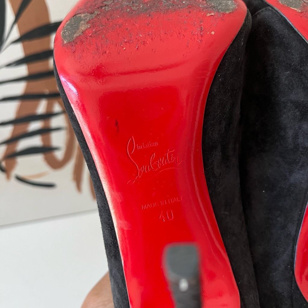 Christian Louboutin Christian Louboutin Heels Triplica Strass 100 Suede Booties Size US 9 / IT 39 - 9 Thumbnail