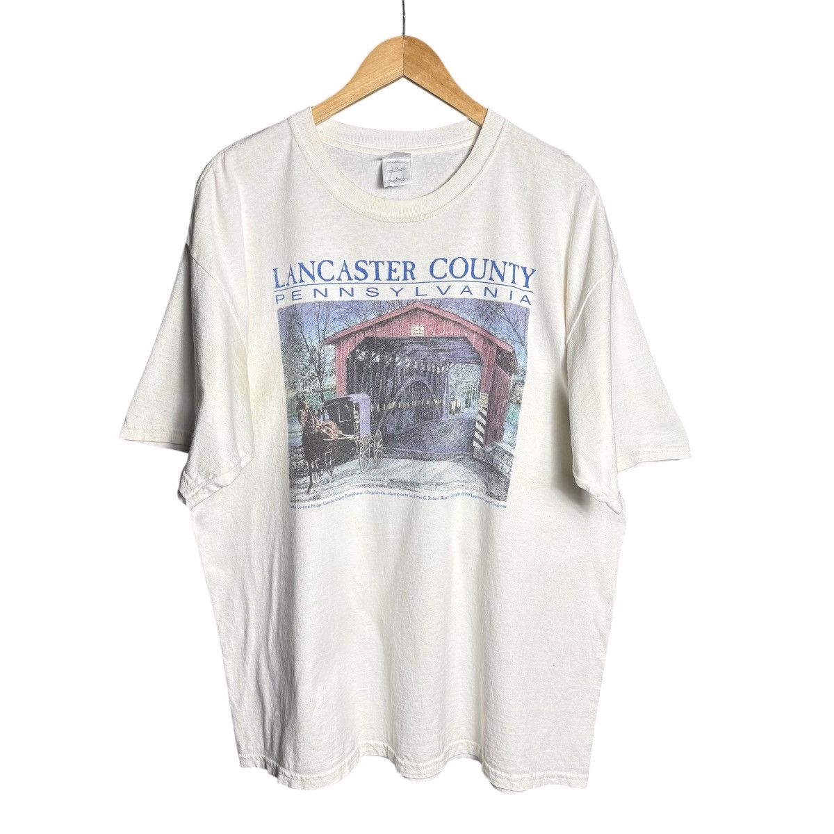 Vintage Vintage 90s Lancaster Country Art Graphic T-Shirt Size US XL / EU 56 / 4 - 1 Thumbnail