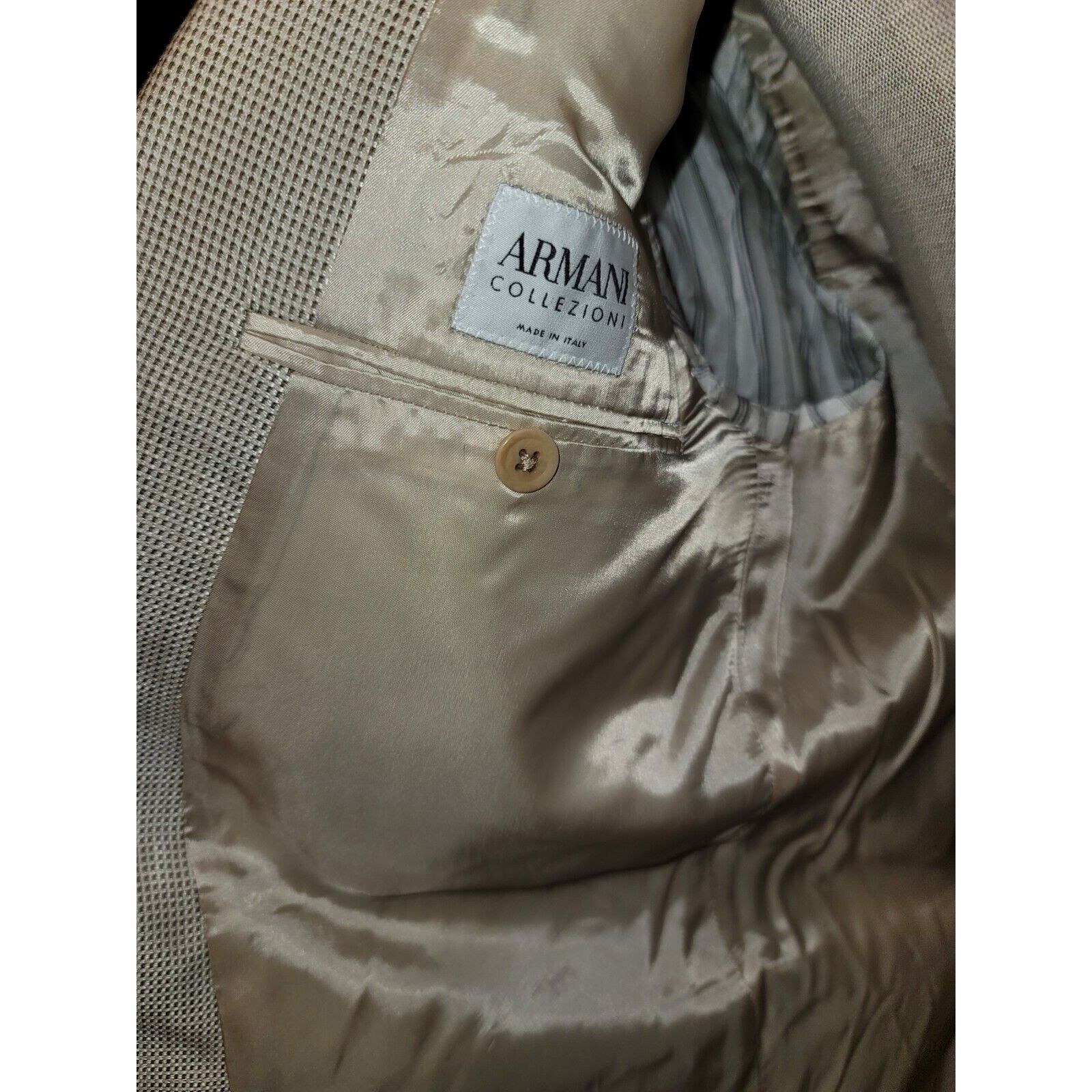 Armani Collezioni Armani Collezioni 2bt Beige Blazer 44 L Size 44L - 5 Thumbnail