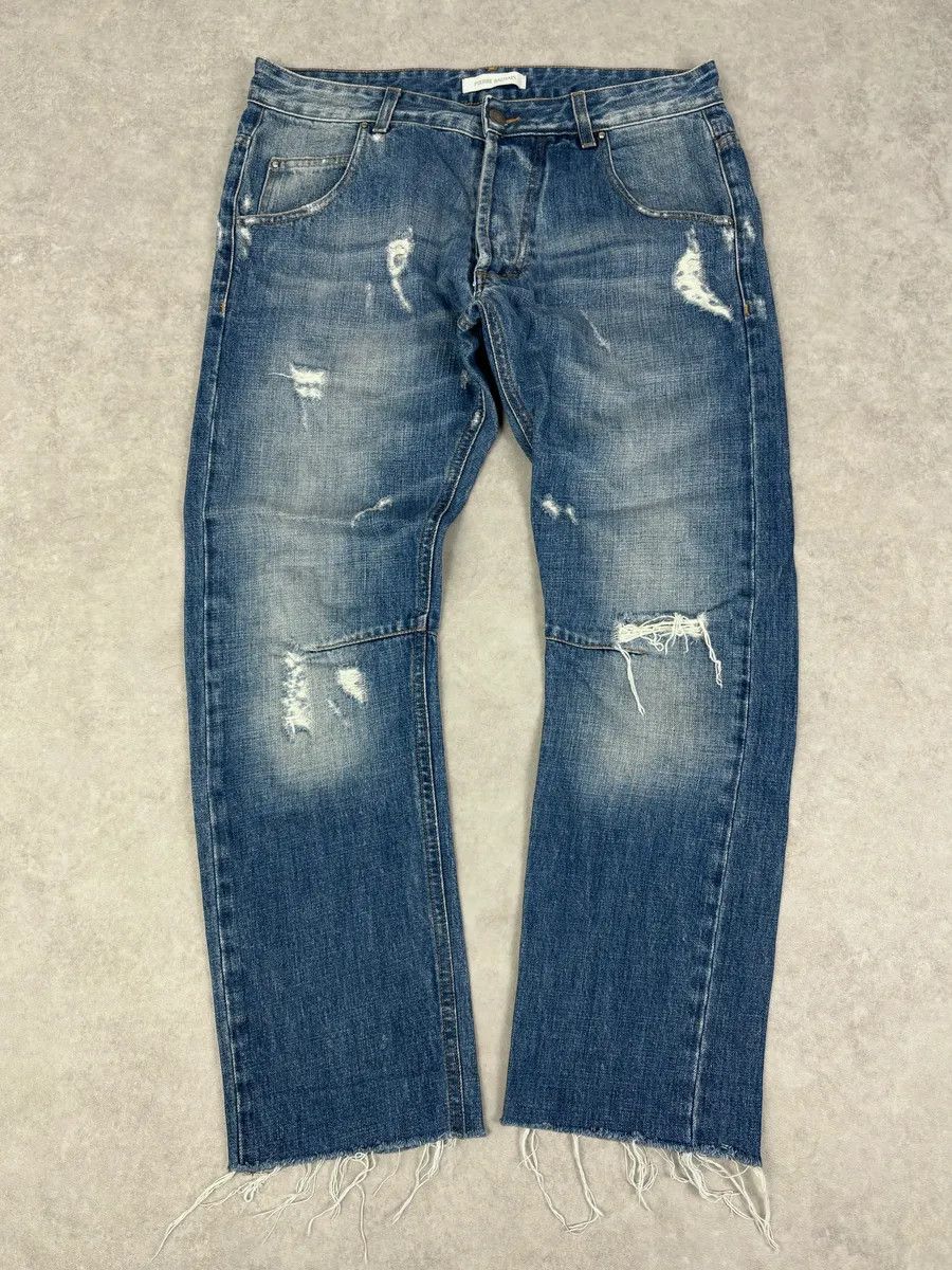 Pierre Balmain SS2012 Pierre Balmain Light Blue Denim Distressed Jeans Size US 31 - 1 Thumbnail