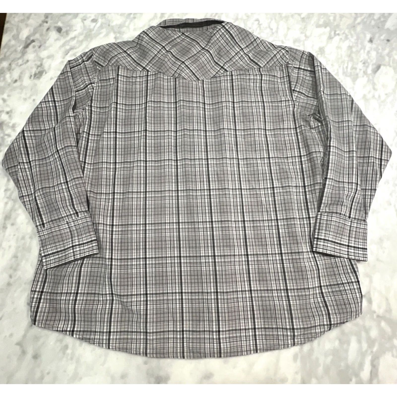 Wrangler Wrangler Western Shirt Men 2XL Pearl Snap Long Sleeve Pockets Cotton Polyester Shirt Size US XXL / EU 58 / 5 - 6 Thumbnail