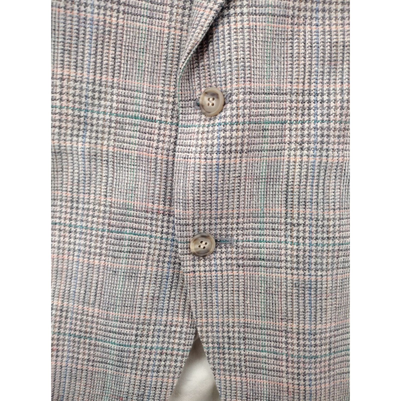 Vintage J.RIGGINS Blazer Jacket Wool Plaid 41 Gray Mens Size 42R - 5 Thumbnail