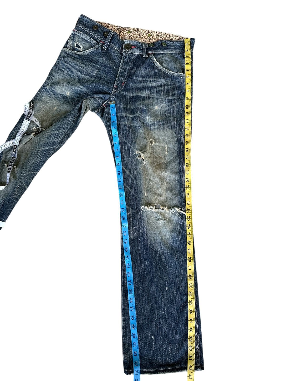 Edwin Vintage Edwin 503 Blue Trip Distress 🎌💥 Size US 34 / EU 50 - 4 Thumbnail