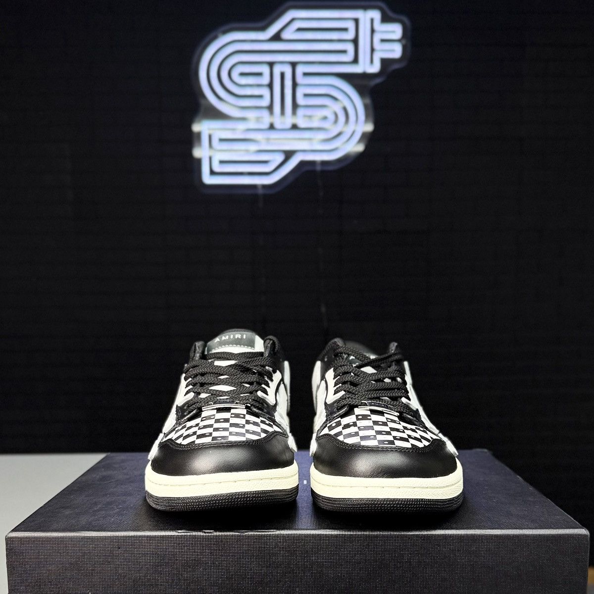 Amiri Amiri Skel-Top Low Checkered Sneakers Size US 8.5 / EU 41-42 - 3 Thumbnail