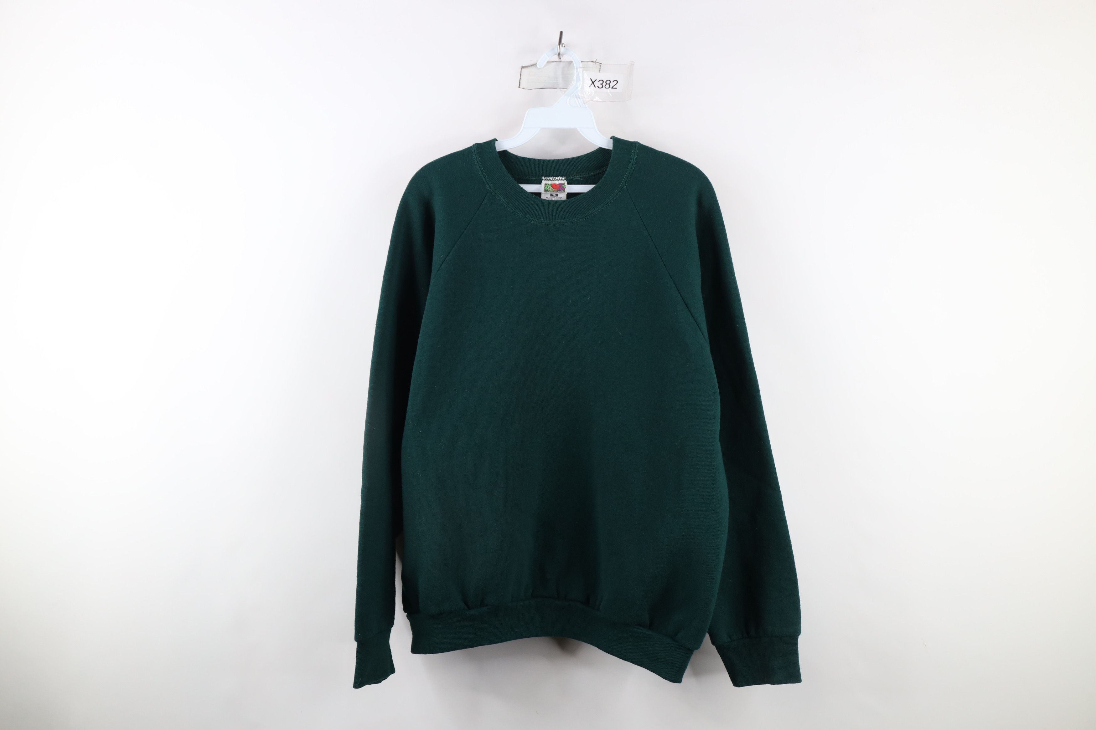 Vintage Vintage 90s Streetwear Heavyweight Crewneck Sweatshirt Green Size US XL / EU 56 / 4 - 1 Thumbnail