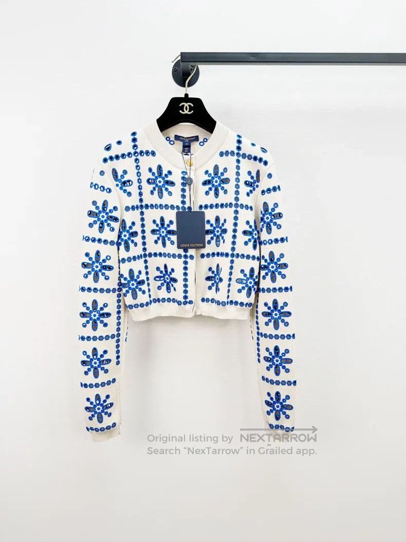 Louis Vuitton Cutout Embroidered Cardigan sweater