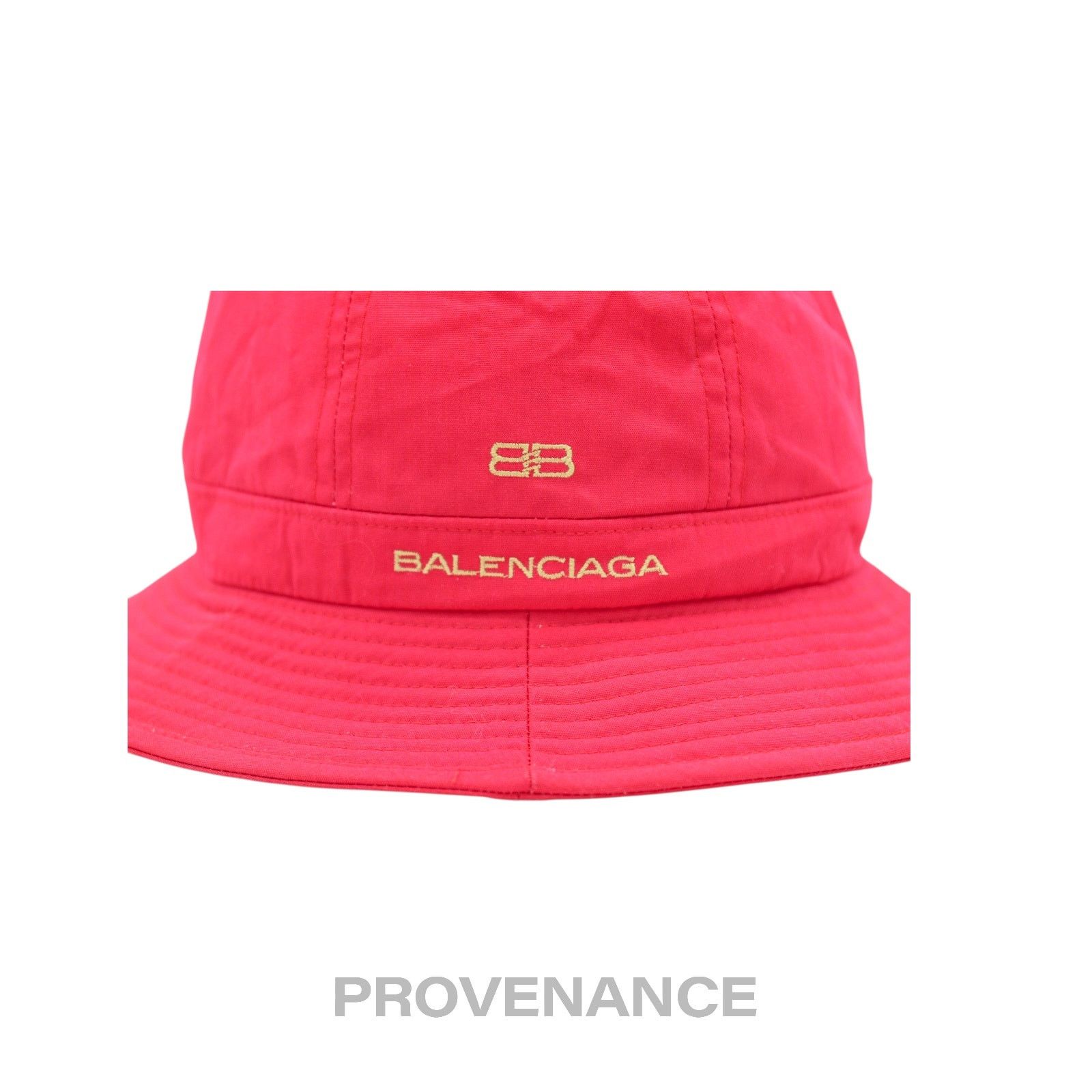 Balenciaga 🔴 Balenciaga BB Logo Embroidered Bucket Hat - Red M Size ONE SIZE - 5 Thumbnail