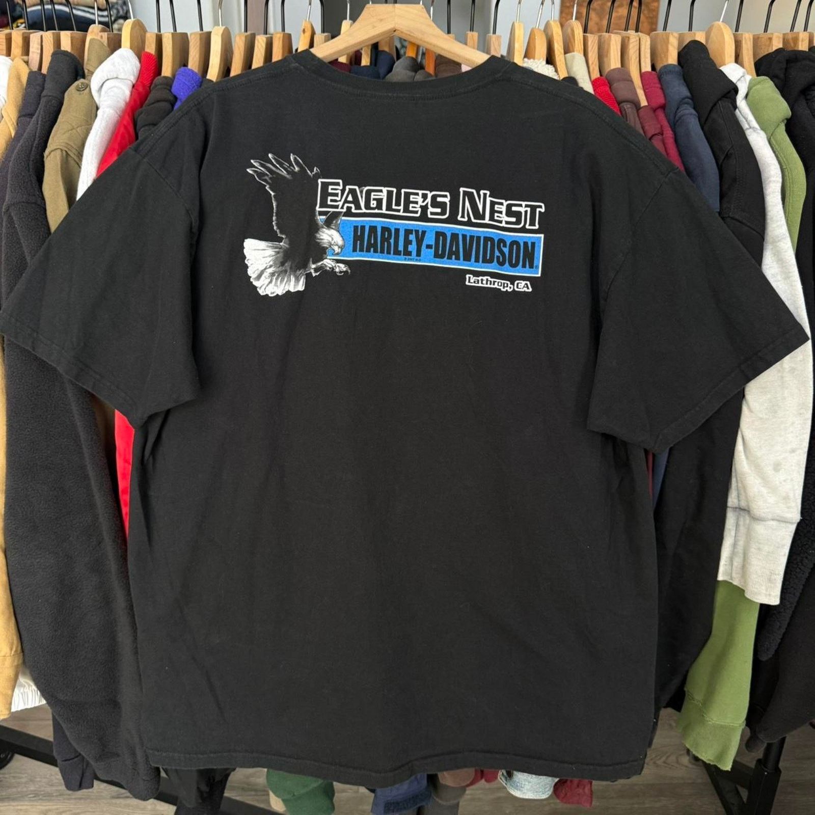 Harley Davidson Vintage 2007 Harley Davidson Eagles Nest Biker T-Shirt Size US XXL / EU 58 / 5 - 6 Thumbnail