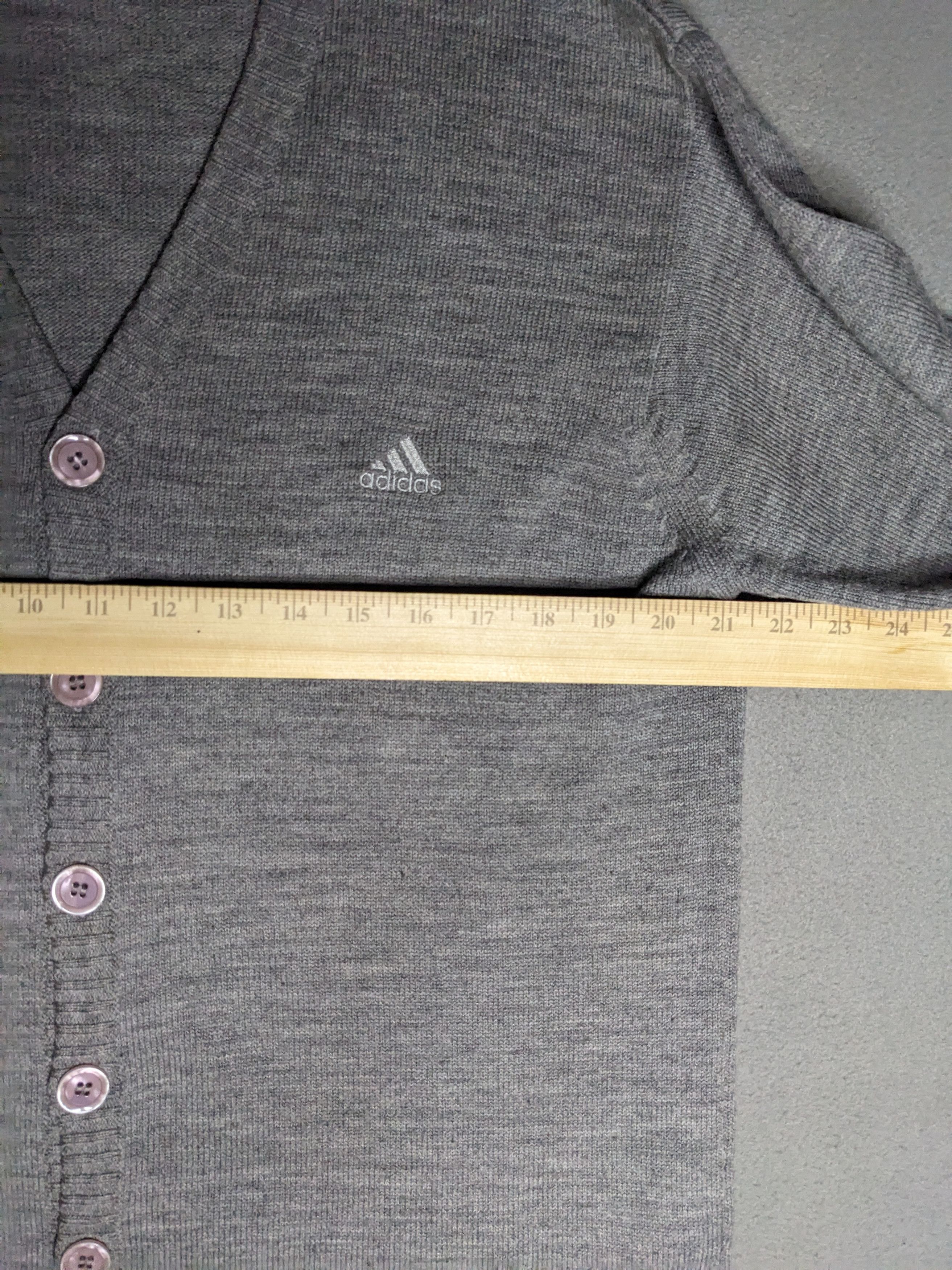 Adidas VTG Adidas Cardigan Knit Sweater Mens Large Wool Acrylic Y2K Size US L / EU 52-54 / 3 - 12 Thumbnail