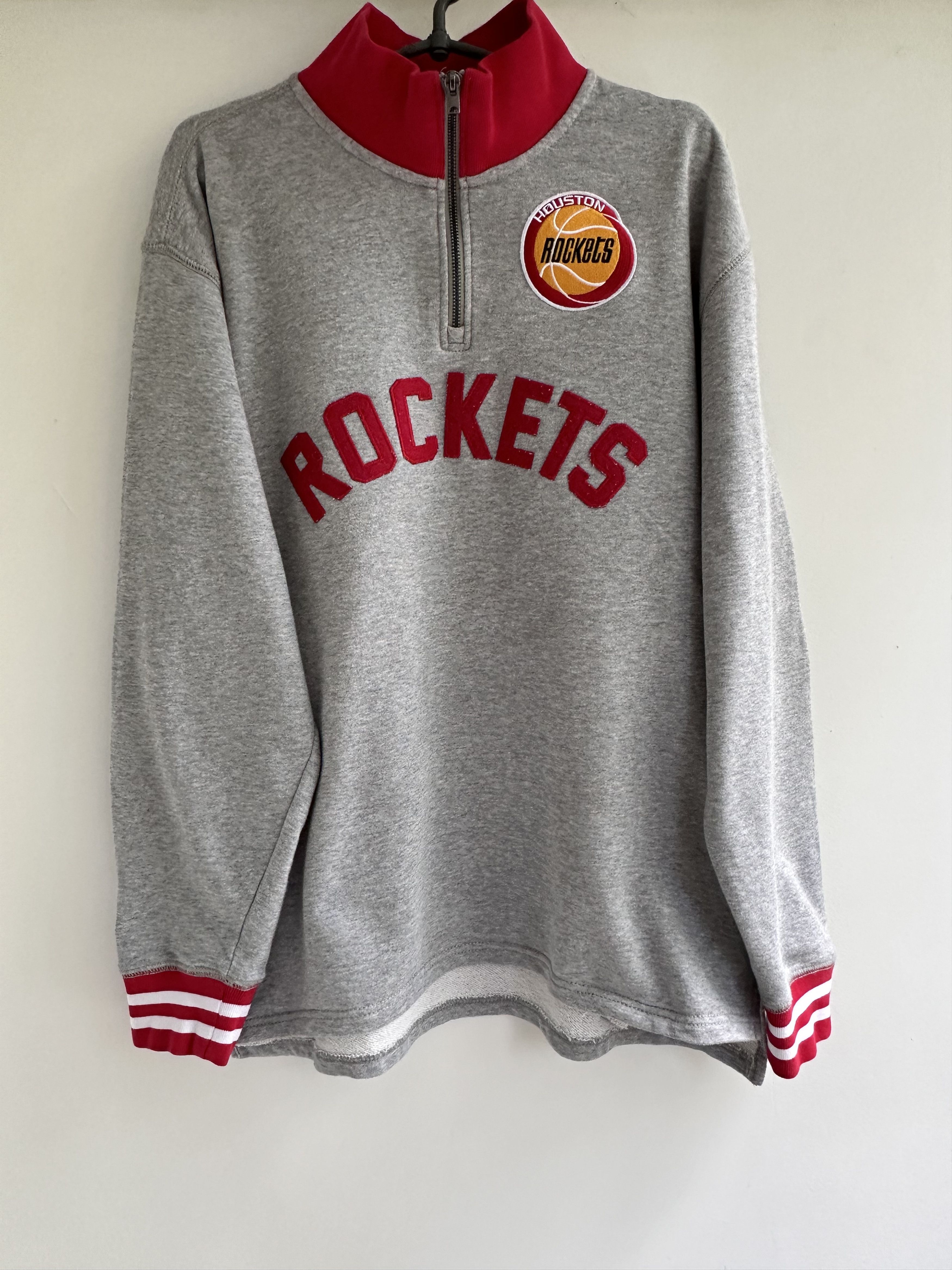 image of Mitchell Ness x NBA Mitchell & Ness Houston Rockets in Grey, Men's (Size Large)