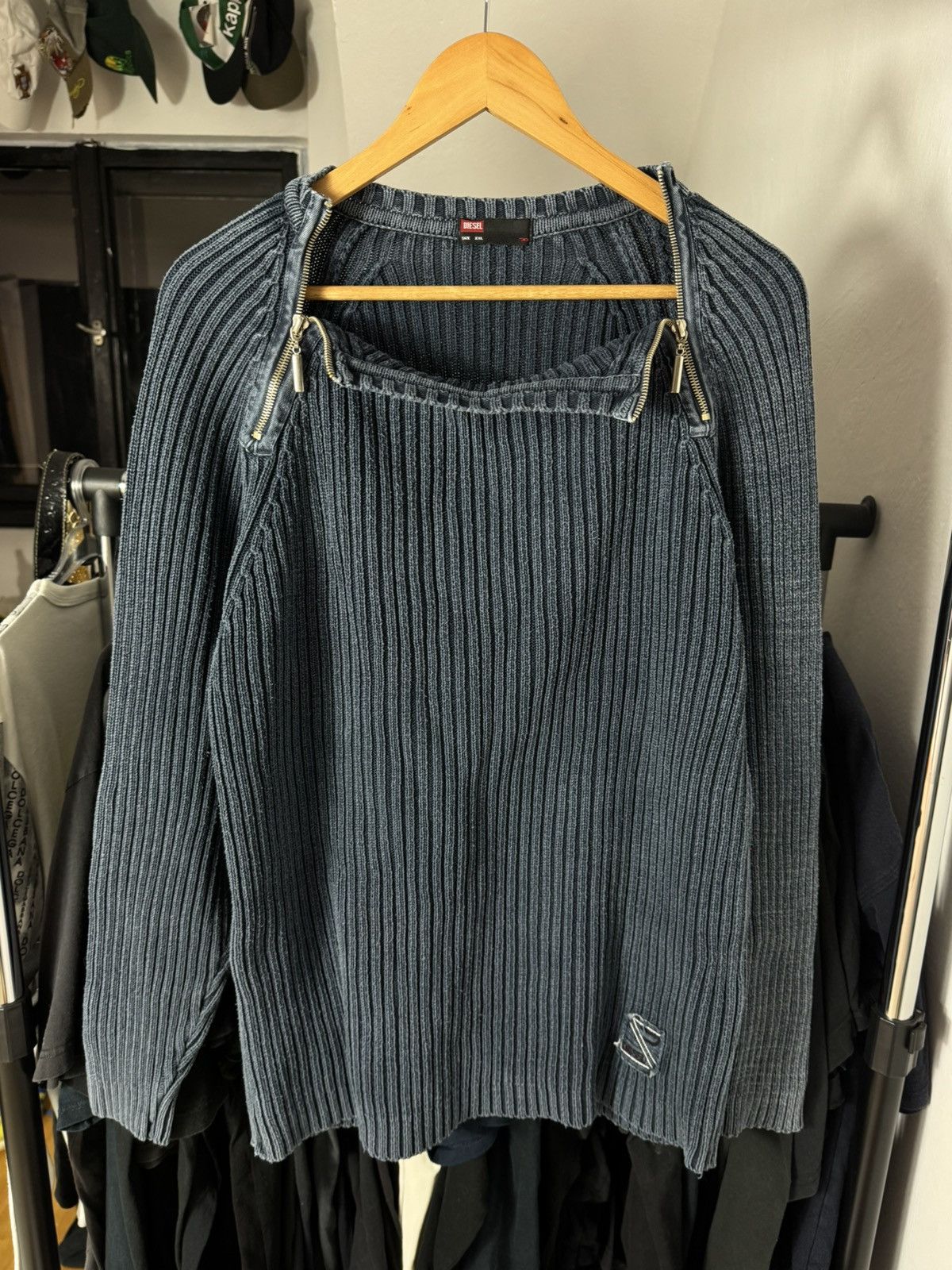 Diesel × Japanese Brand Diesel Washed Double Zip vintage hoodie opium muscle fit Size US XXL / EU 58 / 5 - 11 Thumbnail