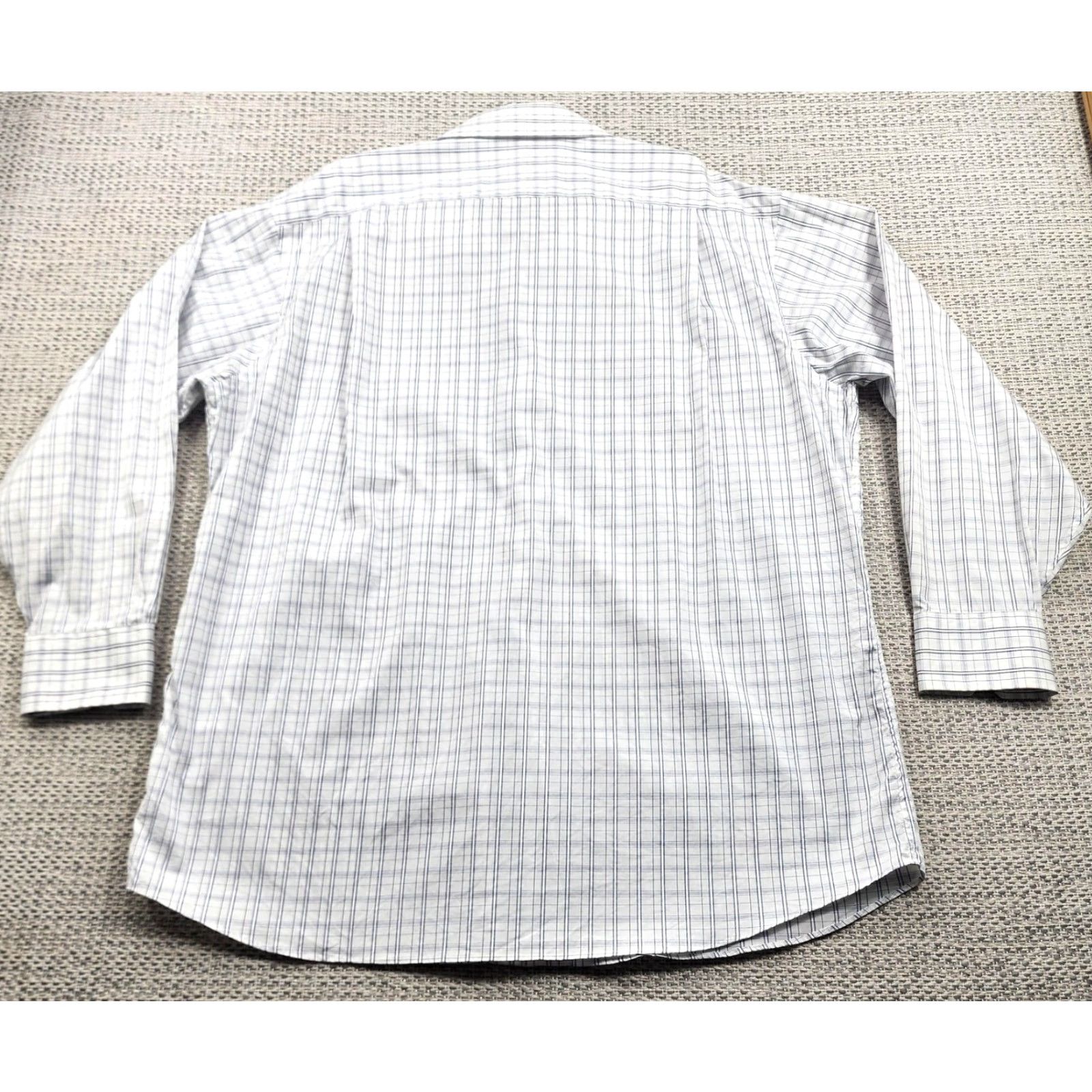 Tommy Bahama Tommy Bahama Shirt Mens 17 32-33 White Blue Plaid Long Sleeve Button Down Dress Size 46R - 7 Thumbnail