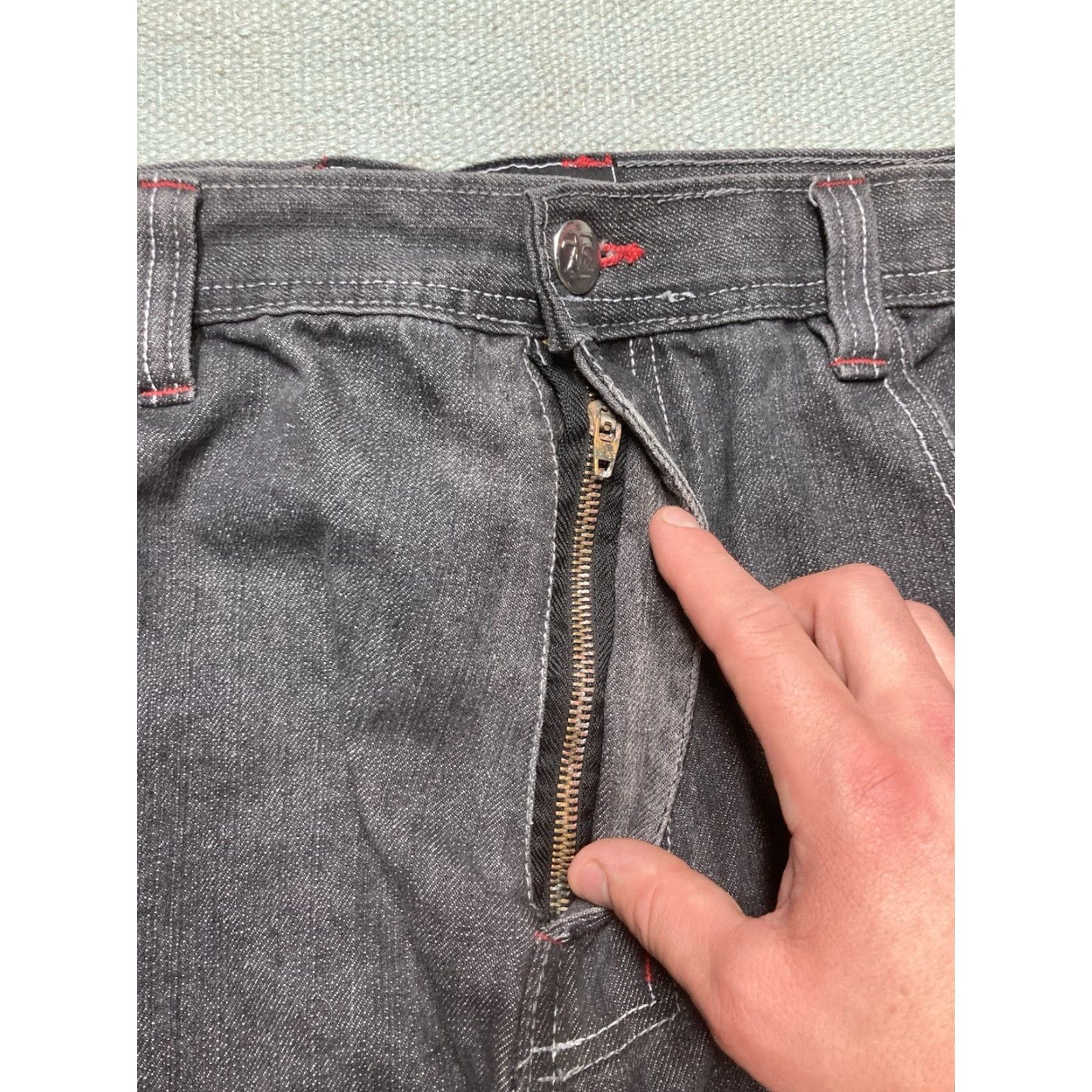 Vintage VINTAGE Evolution In Design Jeans Men Wide-Leg Plaid Black 40x31 Hip Hop Skater Baggy Y2K Size US 40 / EU 56 - 7 Thumbnail
