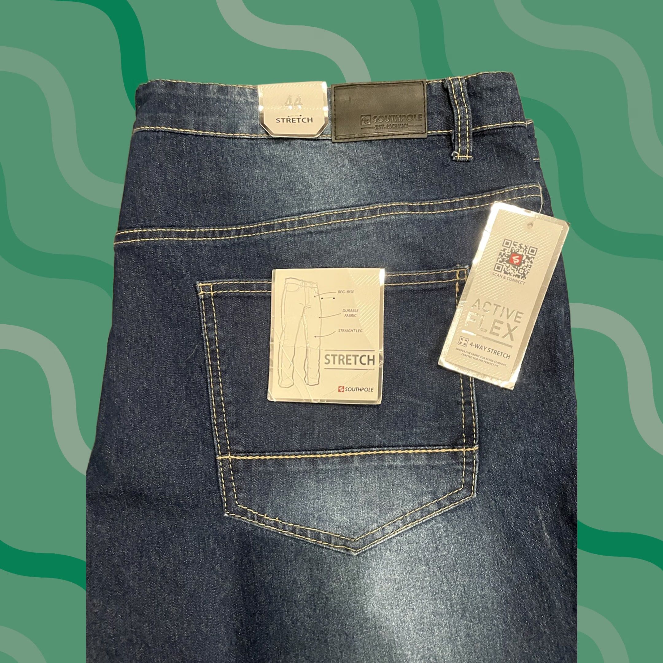 Southpole Southpole Jeans Mens Size 44 Blue Stretch Active Flex 44x33 Dark Denim Zip Regular Straight Inseam 33in Men Fade F251 Size US 30 / EU 46 - 1 Thumbnail