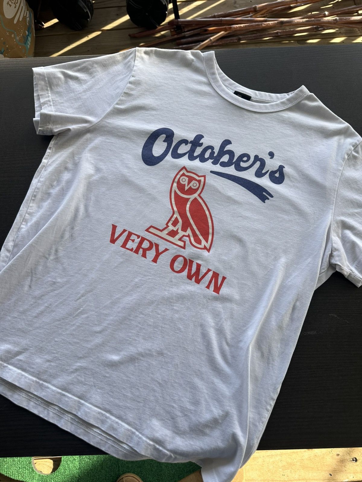 Octobers Very Own Drake Ovo White Tee Shirt Owl Size Large
