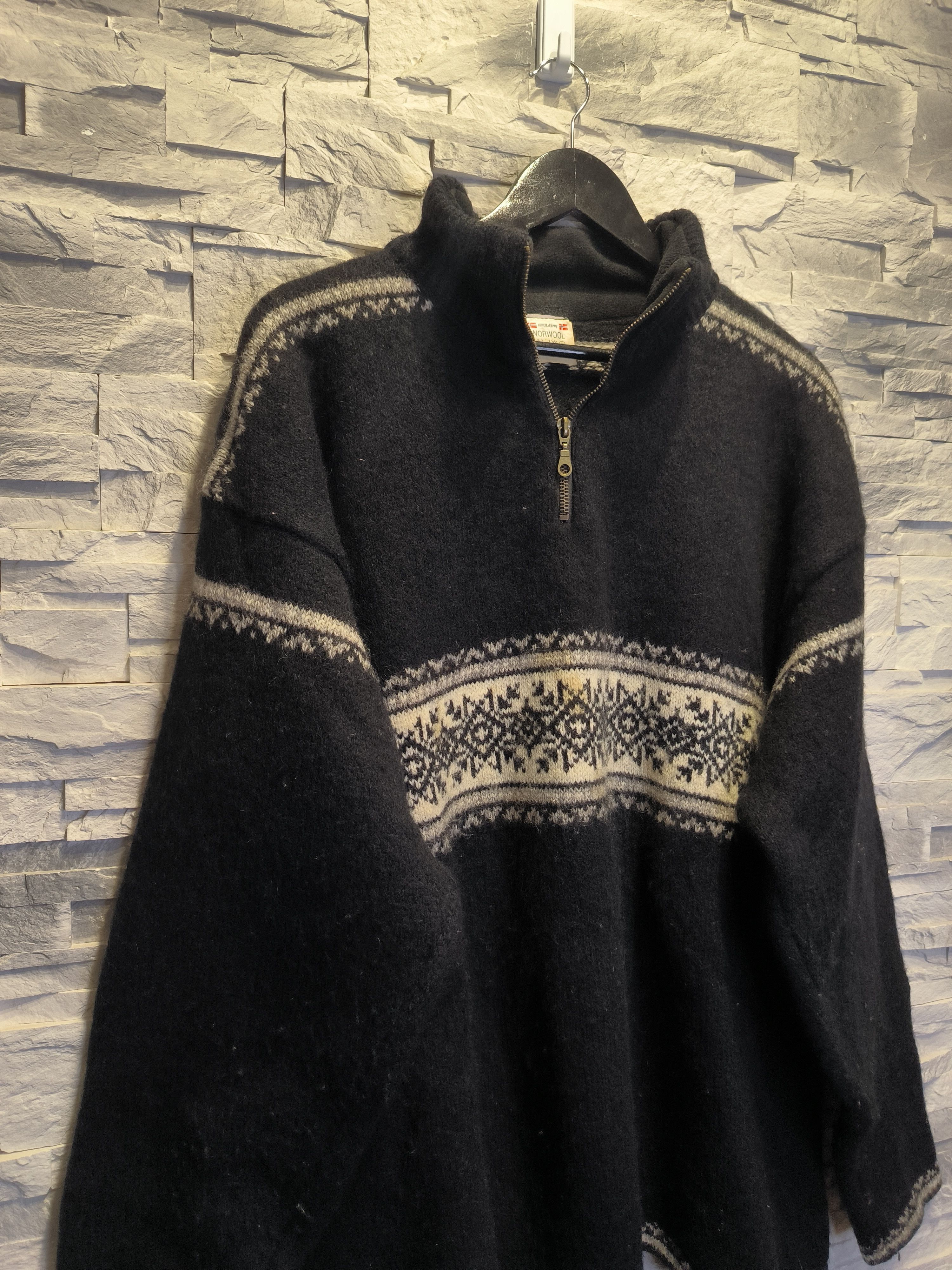Norwool × Vintage Norwool Knitwear Wool Vintage Half Zip Black Size US XL / EU 56 / 4 - 2 Thumbnail