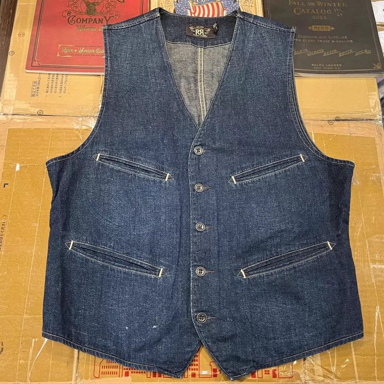 RRL Ralph Lauren RRL Ralph Lauren Cotton and linen denim vest Size US M / EU 48-50 / 2 - 1 Thumbnail