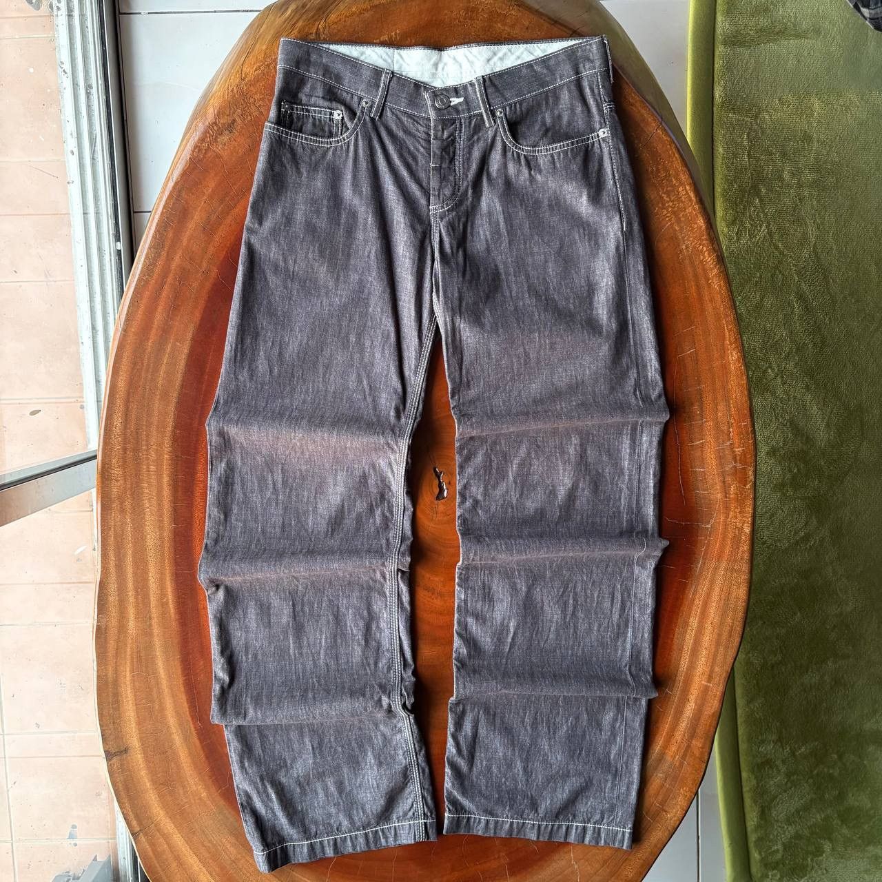 Jil Sander Jil Sander Wide Leg Grey Cotton Denim Jeans Pants Size US 31 - 1 Thumbnail