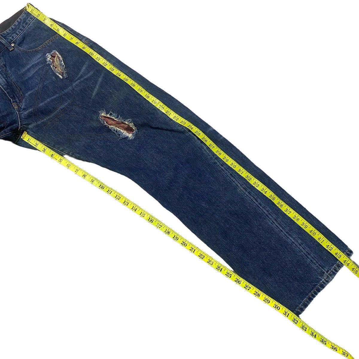 Fiberops FIBEROPS Denim Patchwork Jeans Size US 34 / EU 50 - 18 Thumbnail