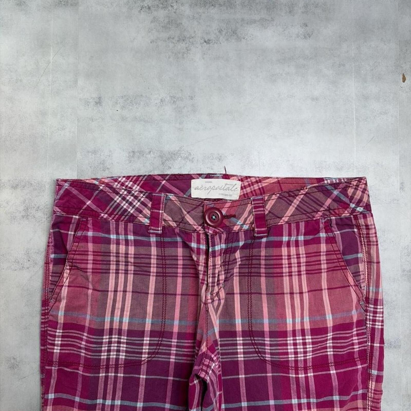 Aeropostale Y2K Purple Aeropostale Grunge Plaid Mini Gothic Shorts Size 31" - 4 Thumbnail