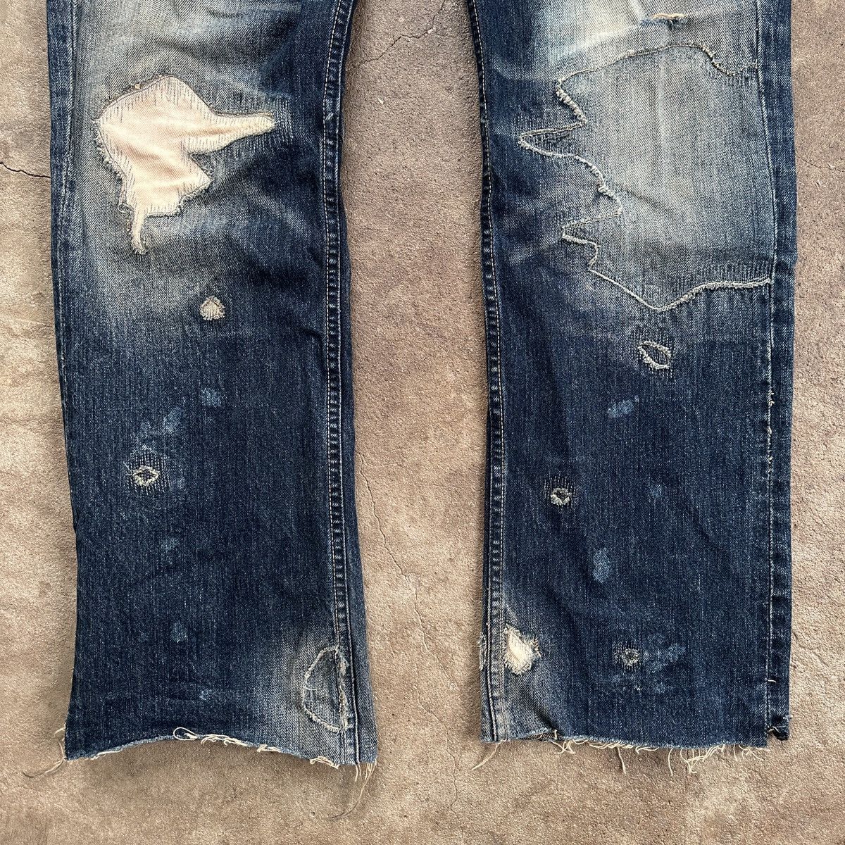Blue Blood Blue Blood Japanese Denim Patchwork Distressed Pants Size US 34 / EU 50 - 5 Thumbnail