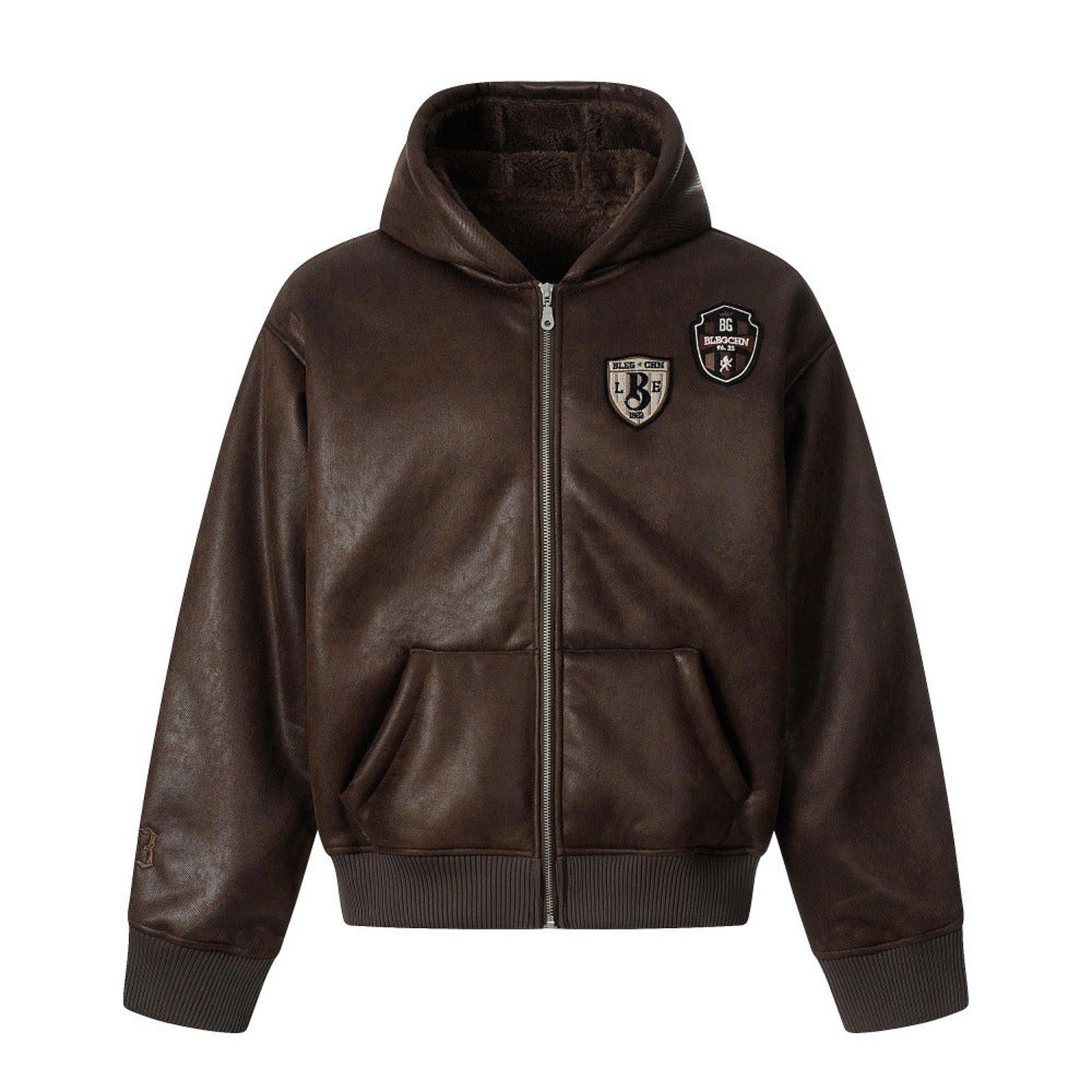 Japanese Brand Black Faux Leather Zip-Up Hoodie Jacket, Casual Streetwear Size US M / EU 48-50 / 2 - 5 Thumbnail