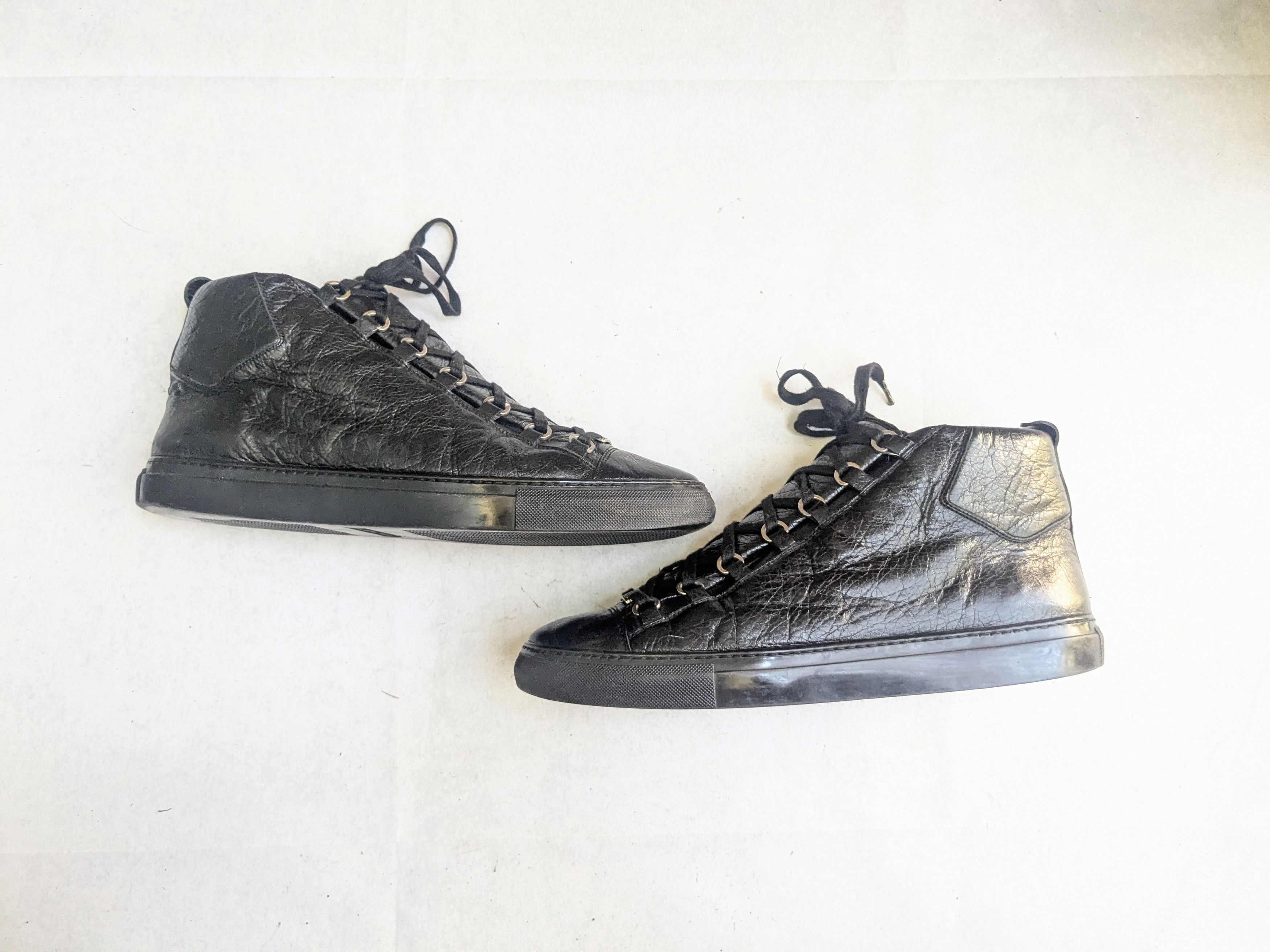 Balenciaga Arena Sneakers Black 13 High Tops Leather