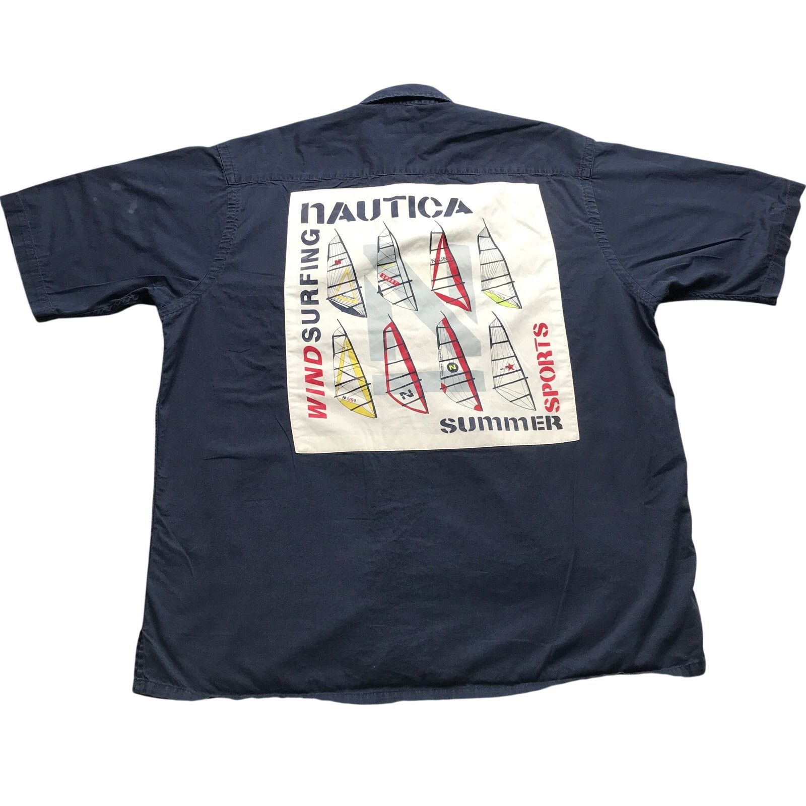 Nautica Vintage Nautica Wind Surfing Button Up Shirt Men Large Navy Size US L / EU 52-54 / 3 - 1 Thumbnail