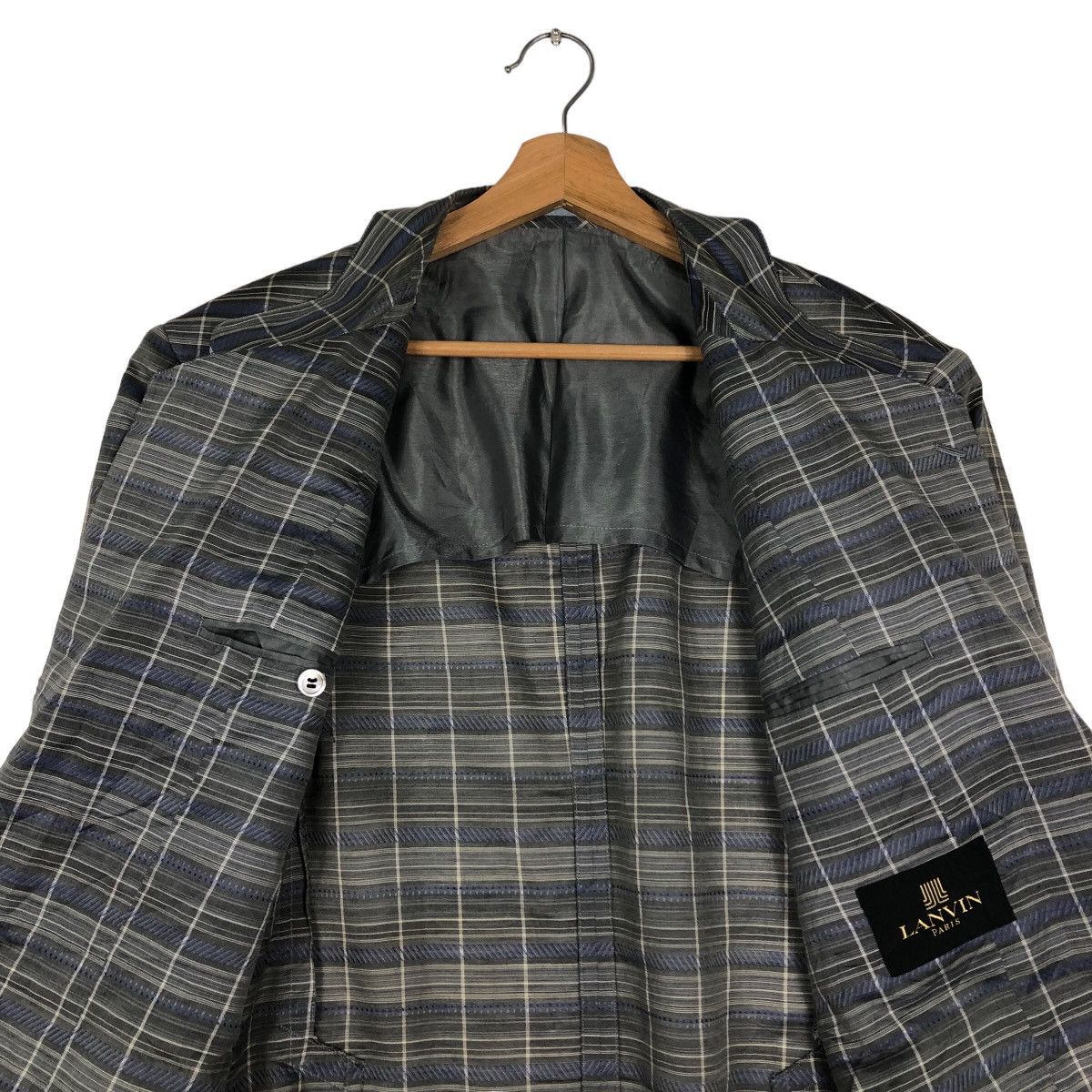 Japanese Brand 🔥Vintage Lanvin Paris Double Breast Tartan Design Coats Size US M / EU 48-50 / 2 - 14 Thumbnail