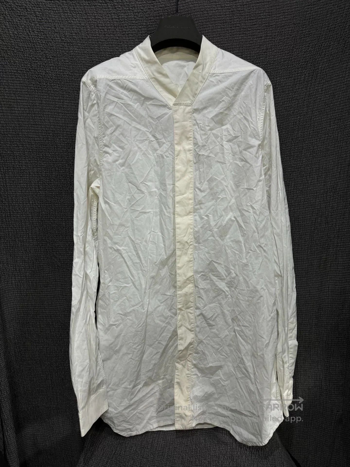 Rick Owens Rick Owens Collarless White Shirt. Size US L / EU 52-54 / 3 - 2 Thumbnail