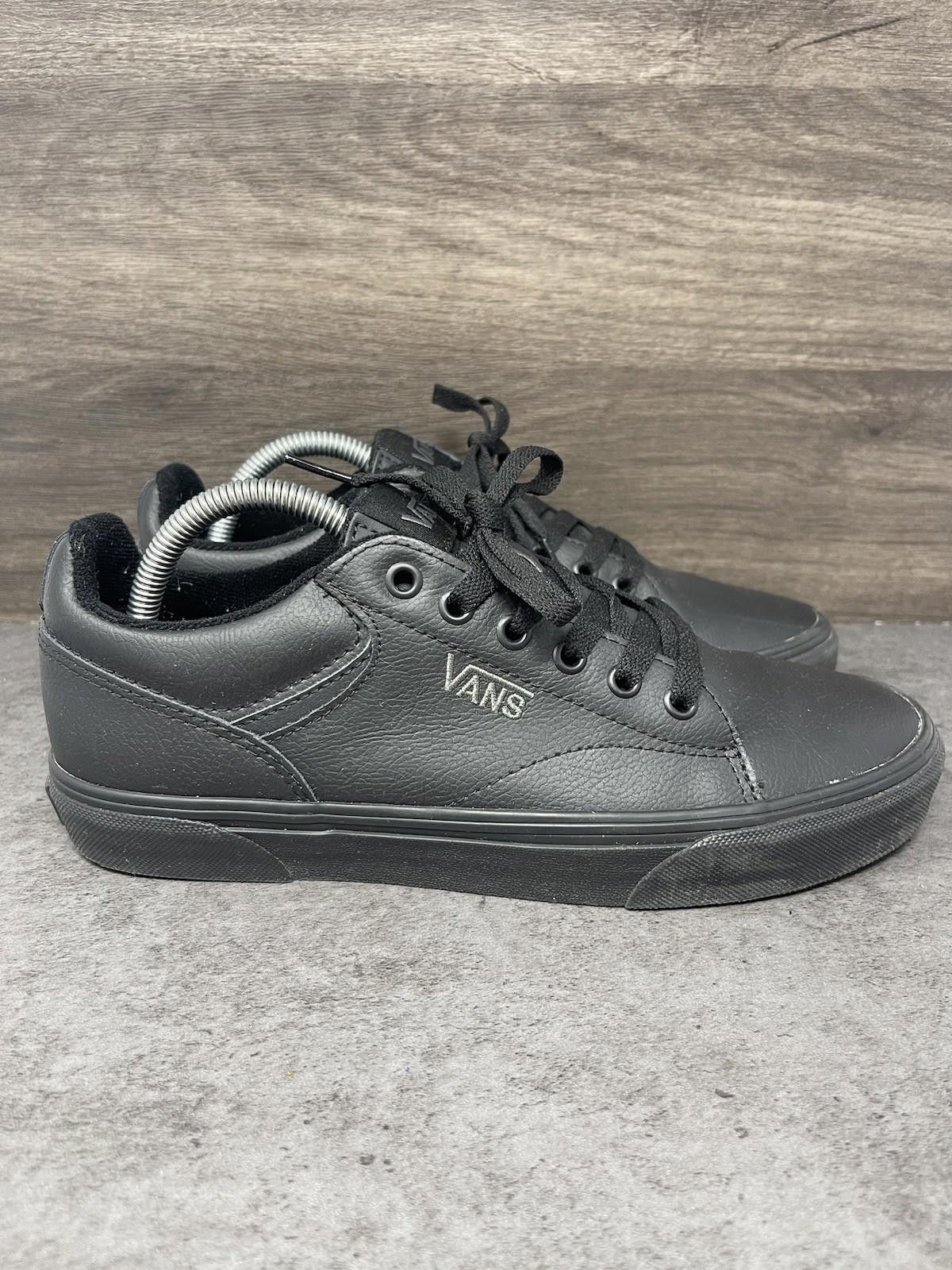 Vans Vans Seldan Shoes Mens Size 8 Black Leather Sneakers Size US 8 / EU 41 - 5 Thumbnail