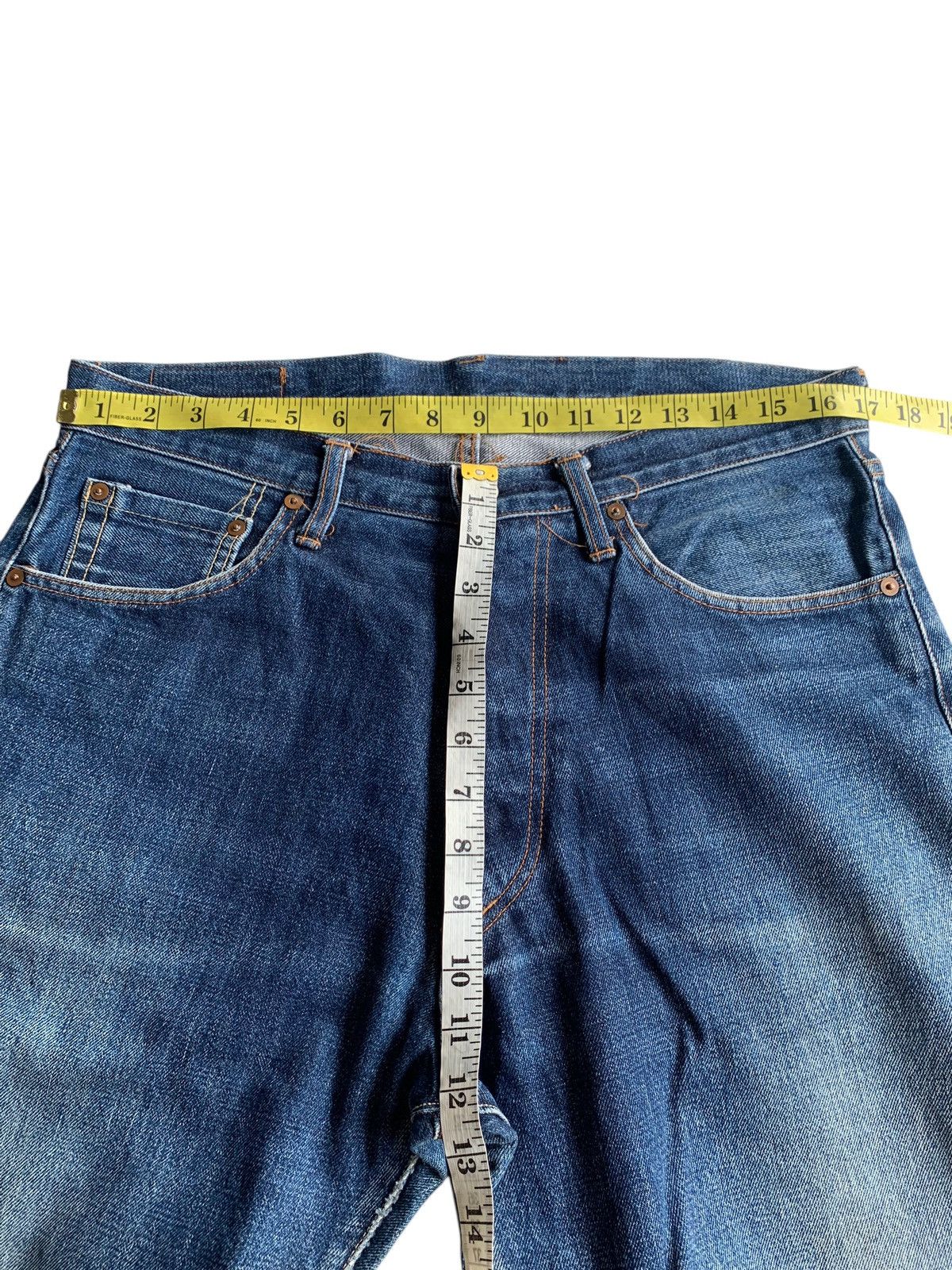 Japanese Brand × Jean Unknown Japanese Selvedge Button Fly Distressed Denim Size US 34 / EU 50 - 20 Thumbnail