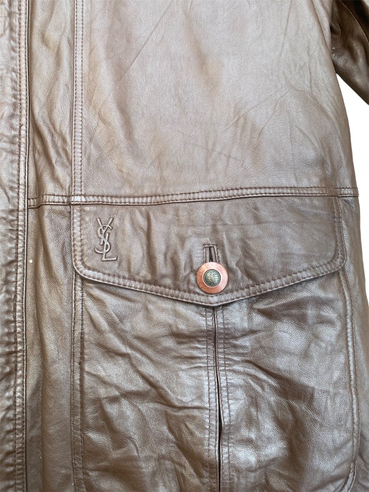 Vintage × Yves Saint Laurent 💥Lamb Skin💥Yves Saint Laurent Leather Coat Size US XL / EU 56 / 4 - 10 Thumbnail