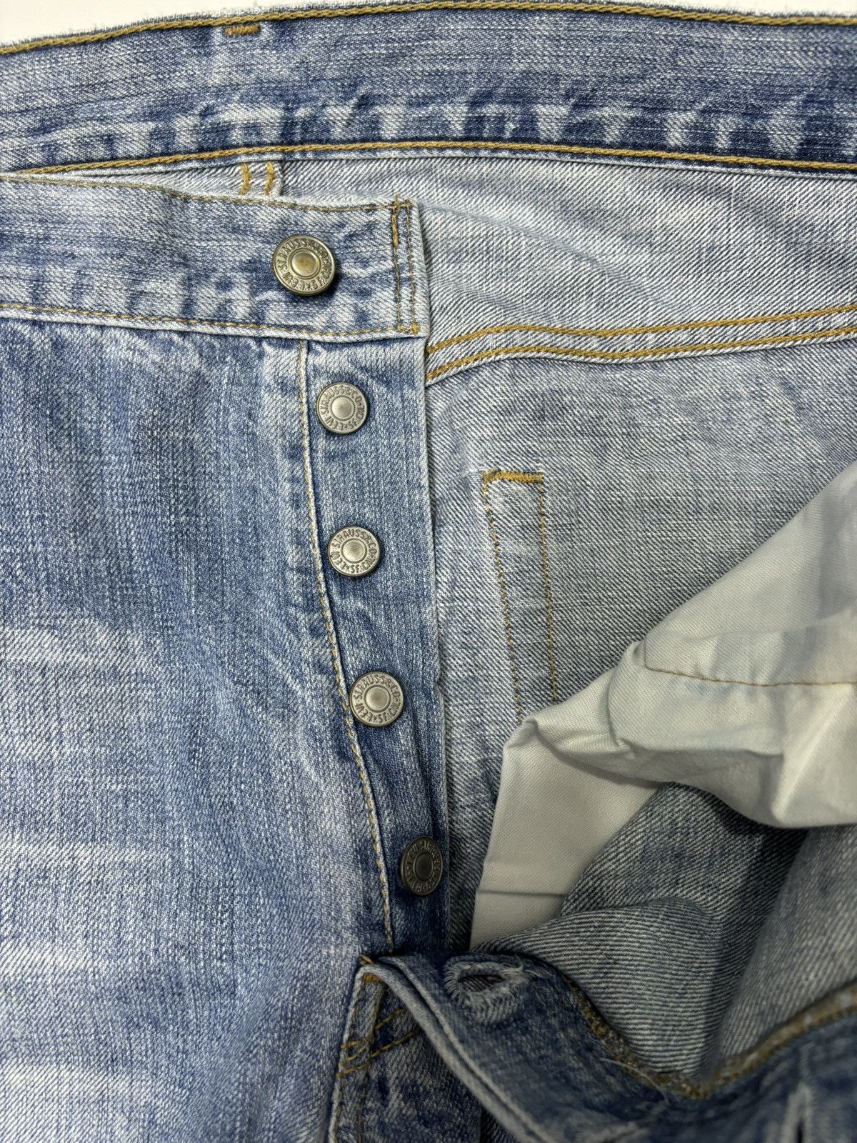 Levi's VINTAGE LEVIS 501 JAPAN BLUE WASH DISTRESS DENIM JEANS Size US 35 - 12 Thumbnail