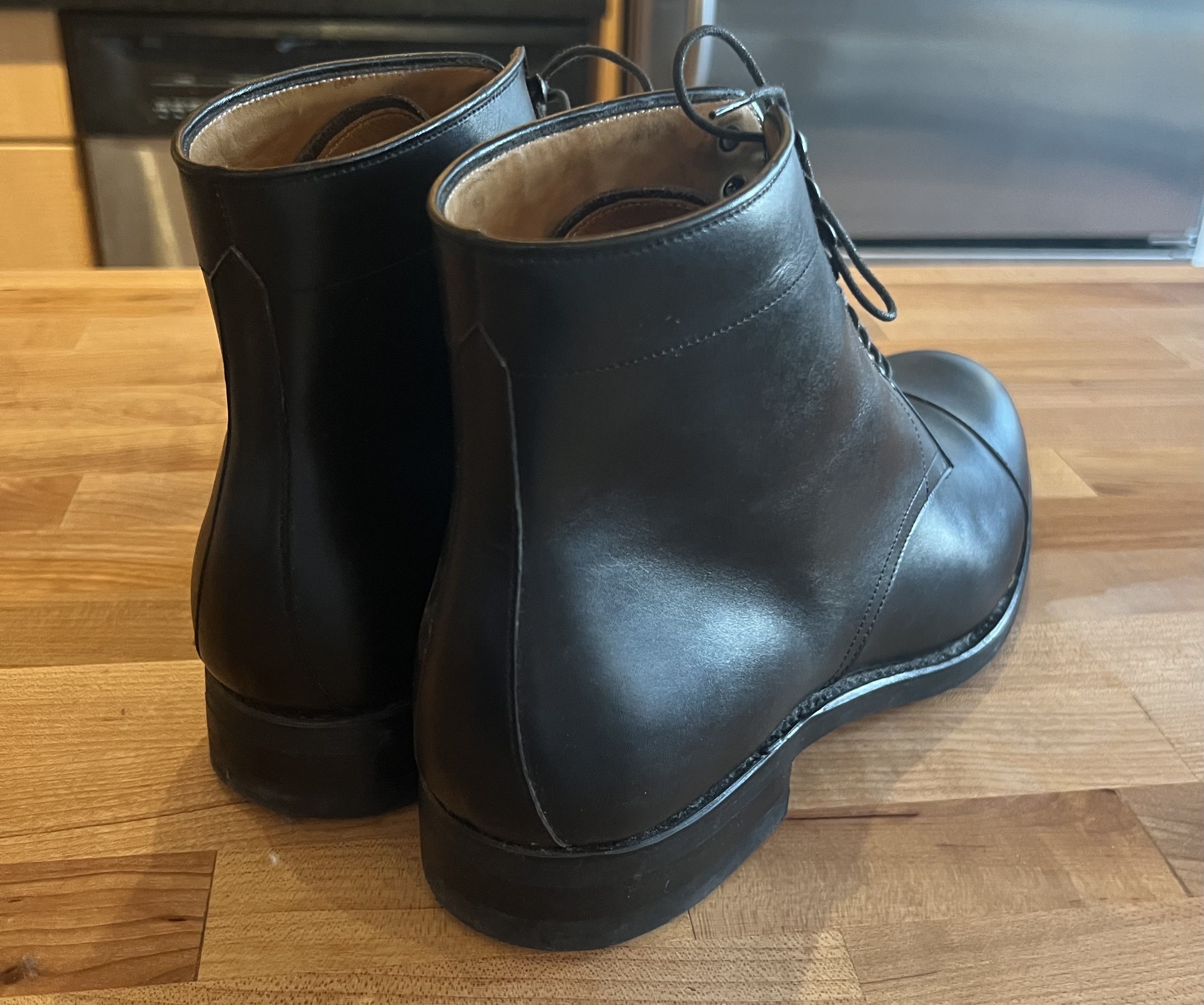 Carlos Santos Carlos Santos - Men’s Calfskin Dress Boots - Black - UK 11 Size US 12 / EU 45 - 4 Thumbnail