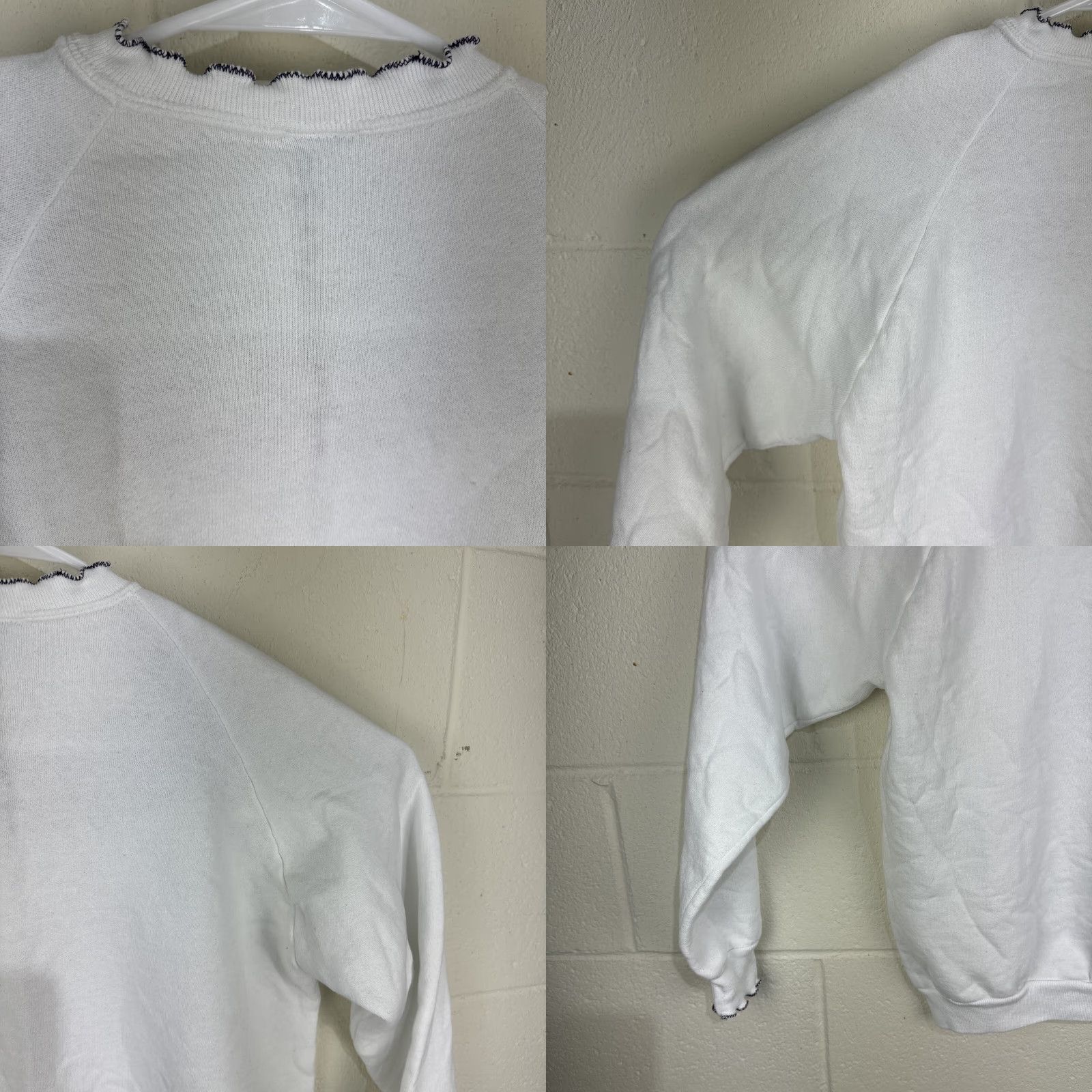 Jerzees VINTAGE Grandma Core Sweatshirt White Heart Patchwork Adult Large USA Made Jerseys Size US L / EU 52-54 / 3 - 10 Thumbnail
