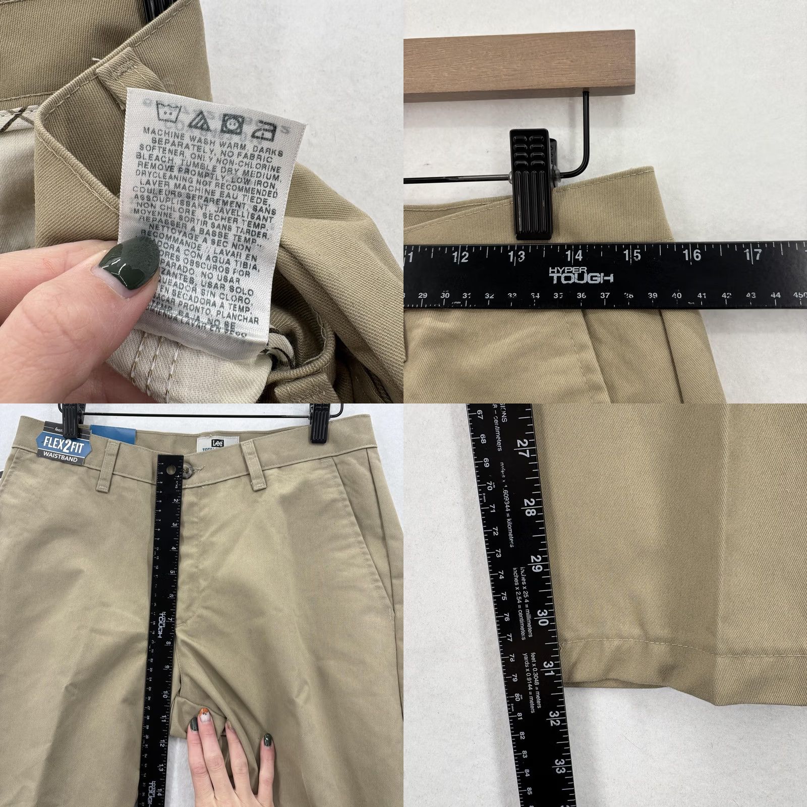Lee Lee Total Freedom Pants Mens 30x32 Khaki Relaxed Flat Front No Iron Stretch Pockets Wrinkle Resistant Workwear Casual Shirt Dress Pants Size US 30 / EU 46 - 8 Thumbnail