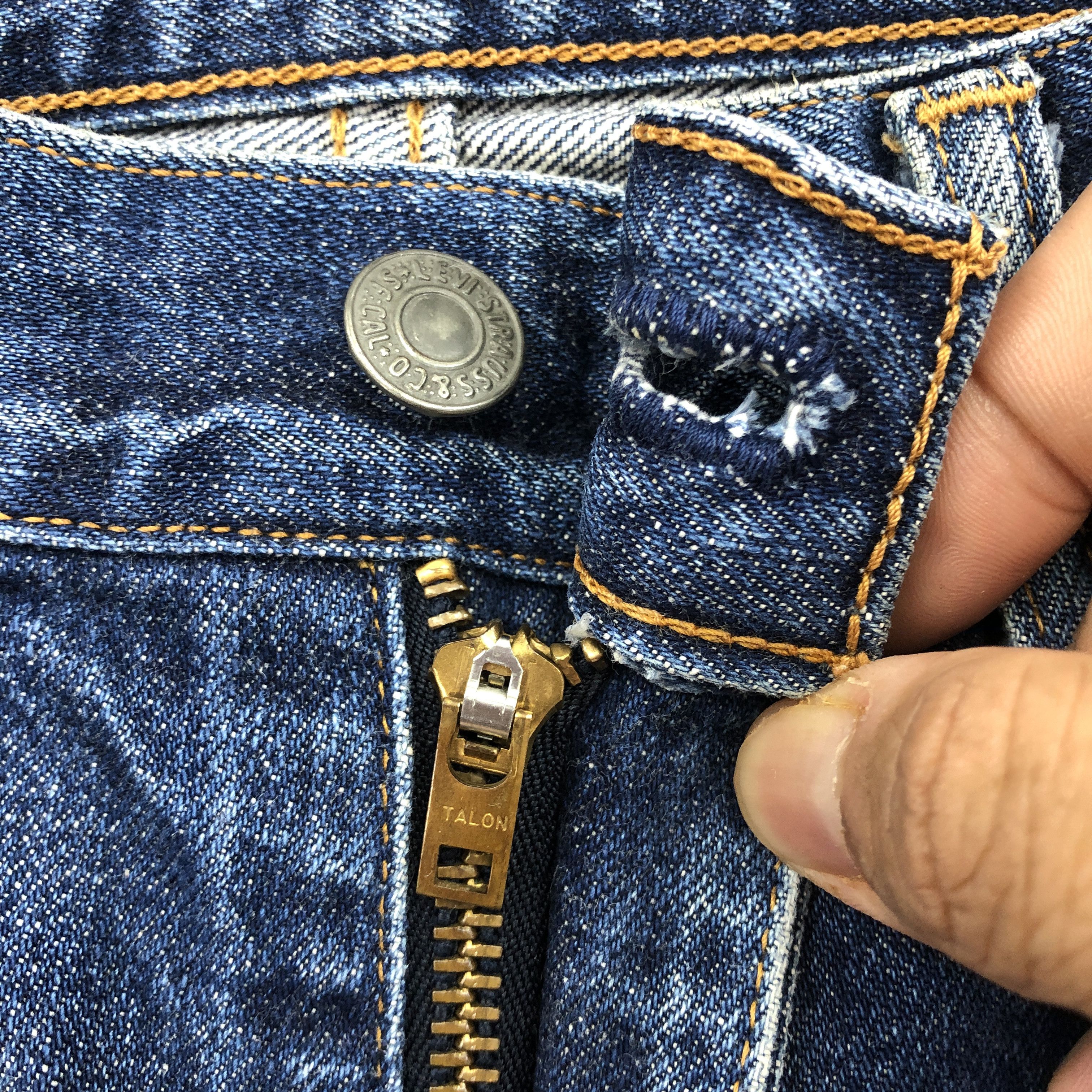 Levi's × Vintage Vintage Levis 504z Selvedge Jeans Faded Ripped Denim Size 28" / US 6 / IT 42 - 6 Thumbnail