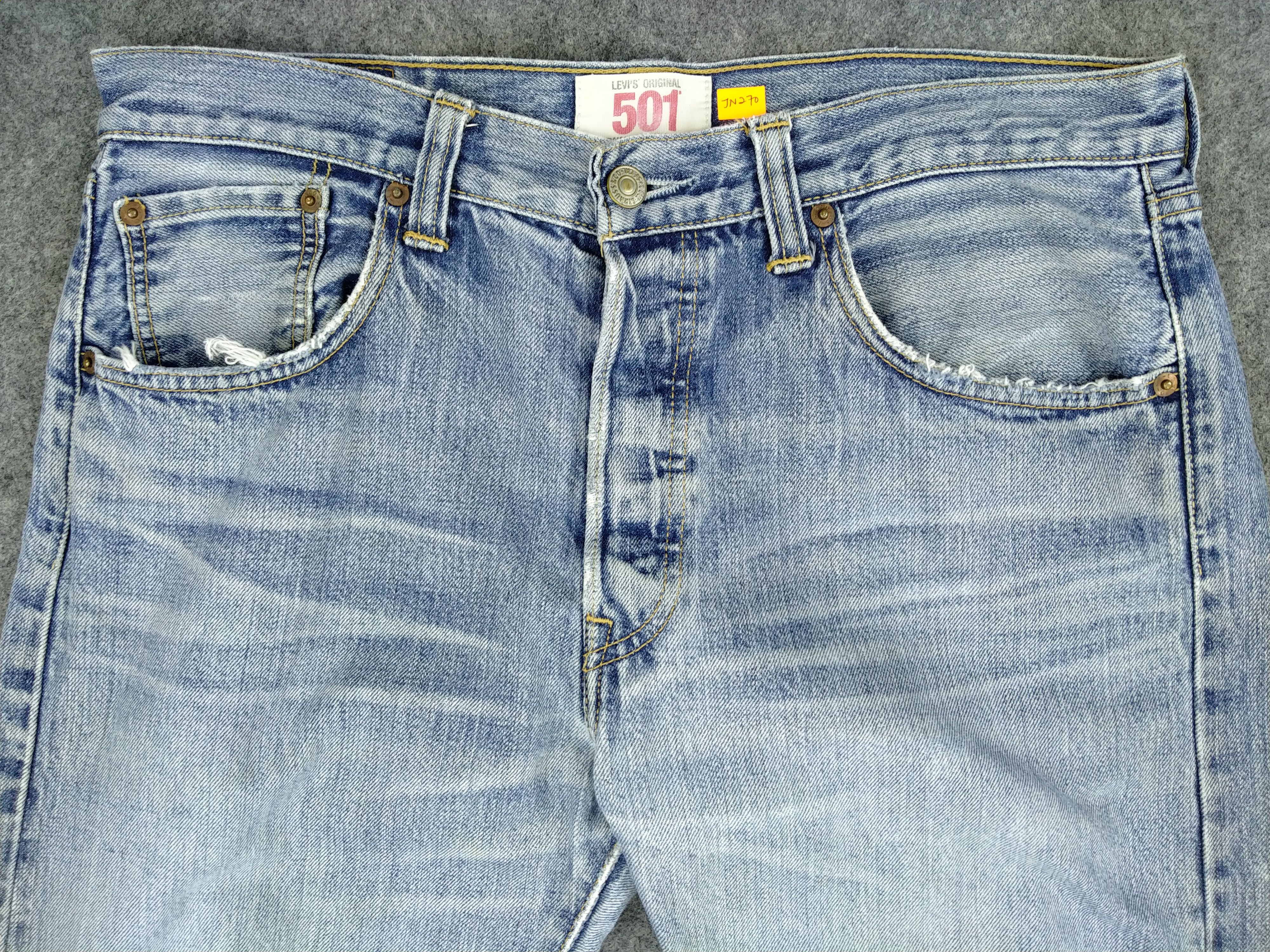 Japanese Brand Blue Distressed Vintage Levi's 501 34x28.5 Denim -JN270 Size US 34 / EU 50 - 3 Thumbnail